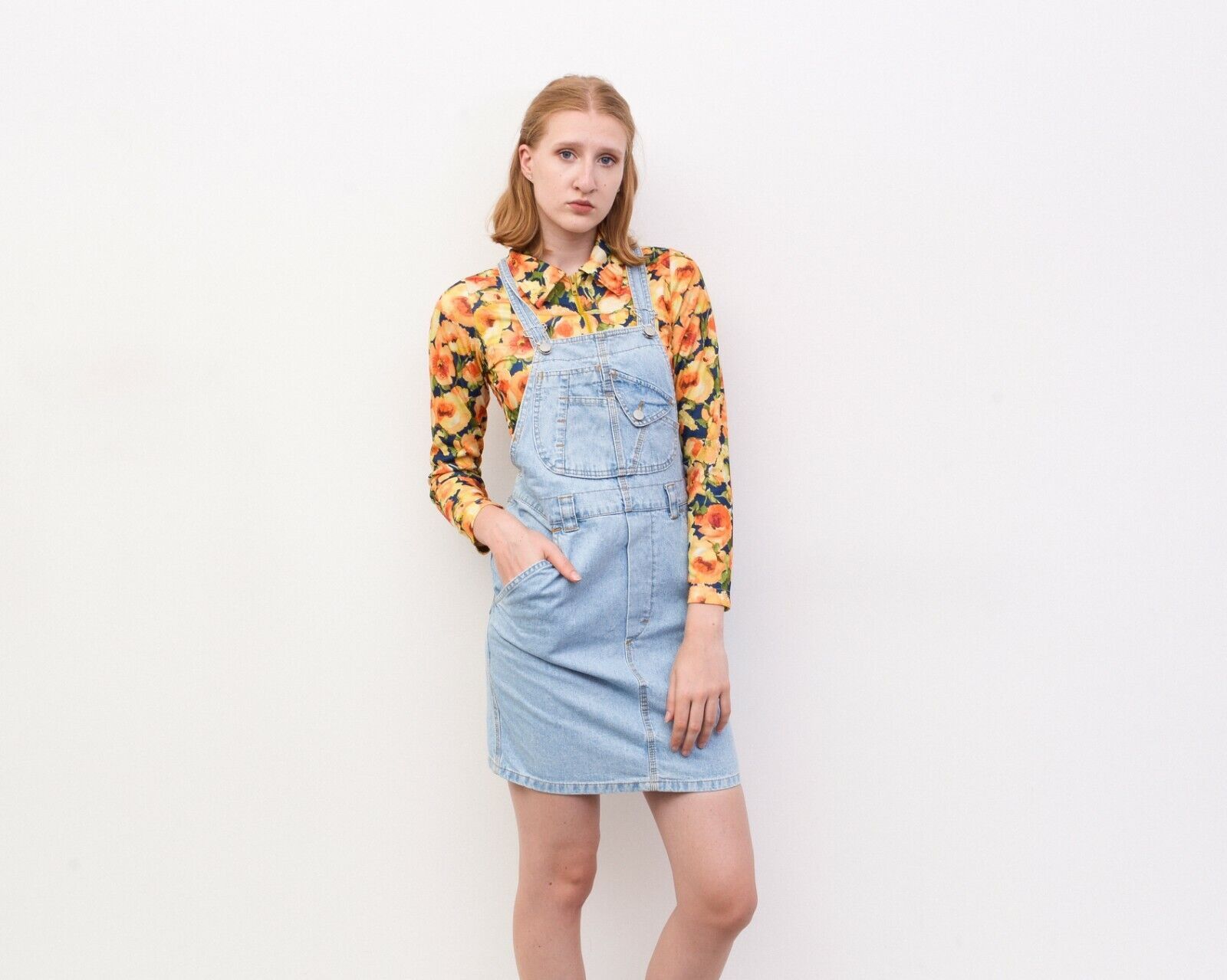 Other × Vintage Y2K Women Denim Dungaree Pinafore Dress Button Sarafan Jeans Size XS / US 0-2 / IT 36-38 - 1 Thumbnail