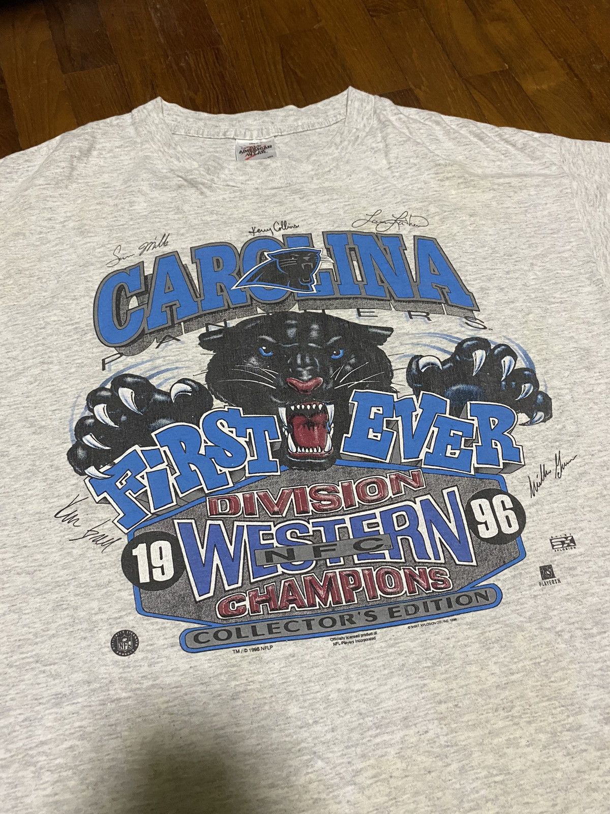 Vintage '96 Carolina Panthers Western Division Champions Tee