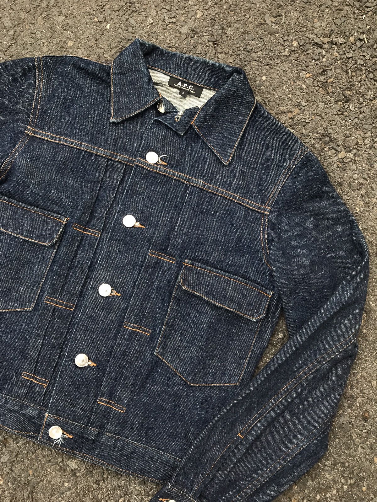 Apc raw denim selvedge trucker jacket