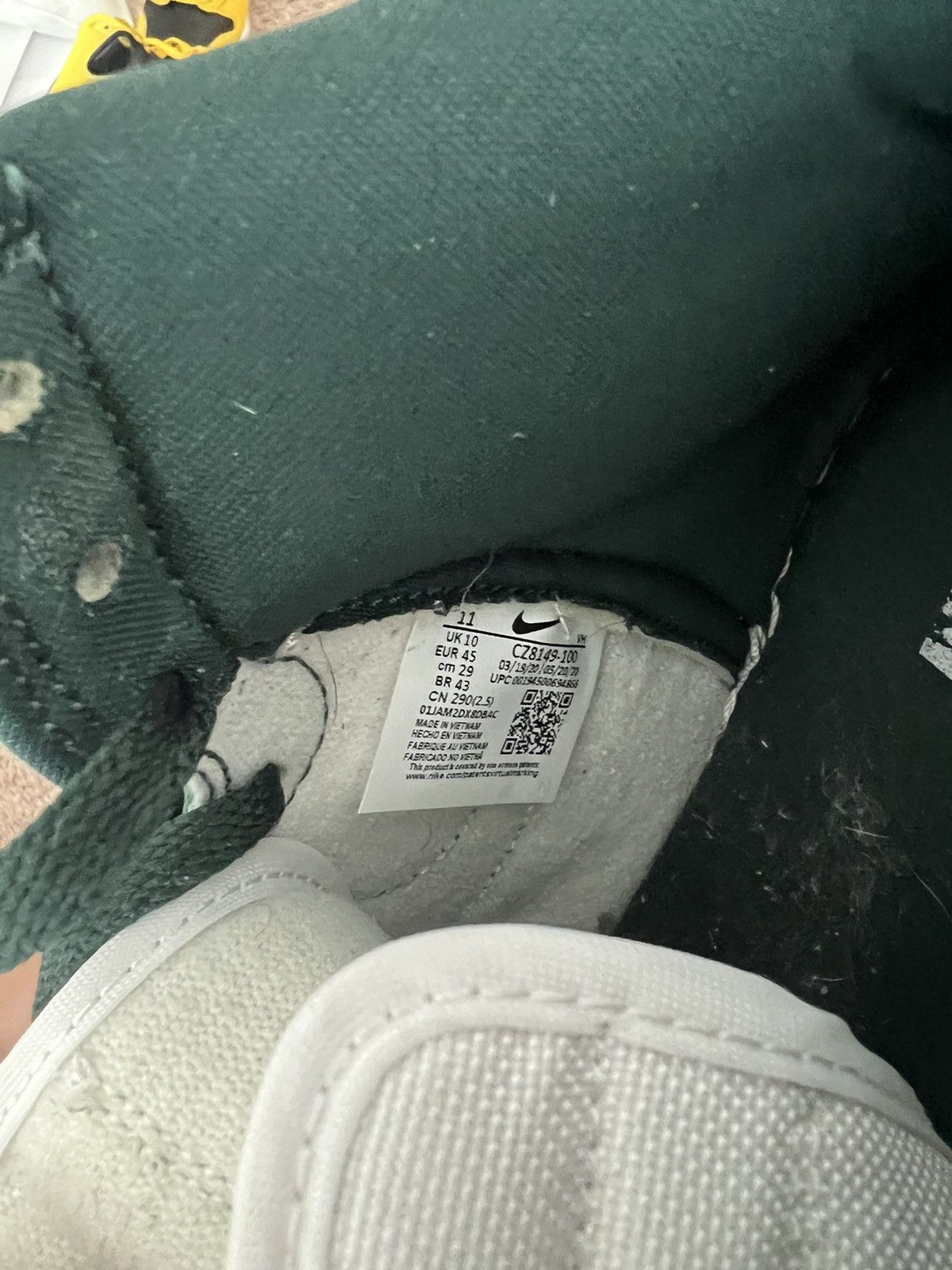 Nike Nike Dunk High SP Michigan State Size US 11 / EU 44 - 4 Thumbnail