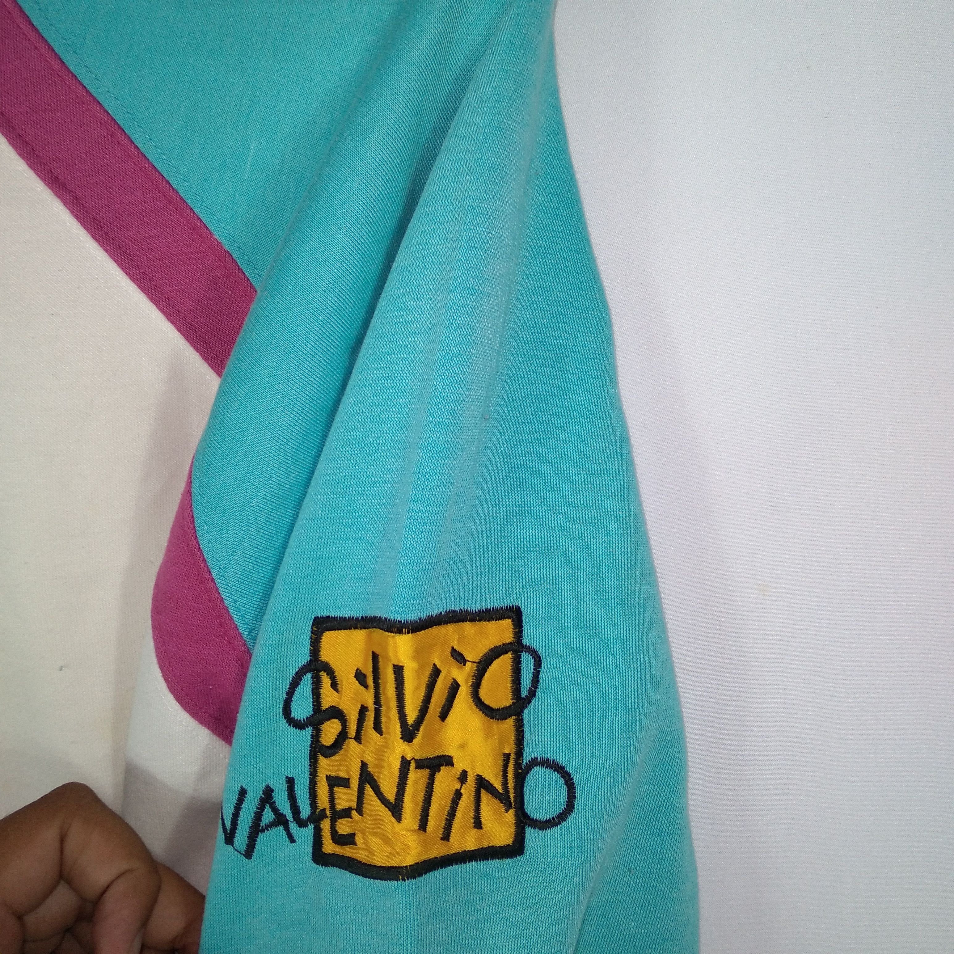 Designer × Vintage Silvio Valentino Colourful Embroidery Spellout Sweatshirts Size US XS / EU 42 / 0 - 8 Thumbnail