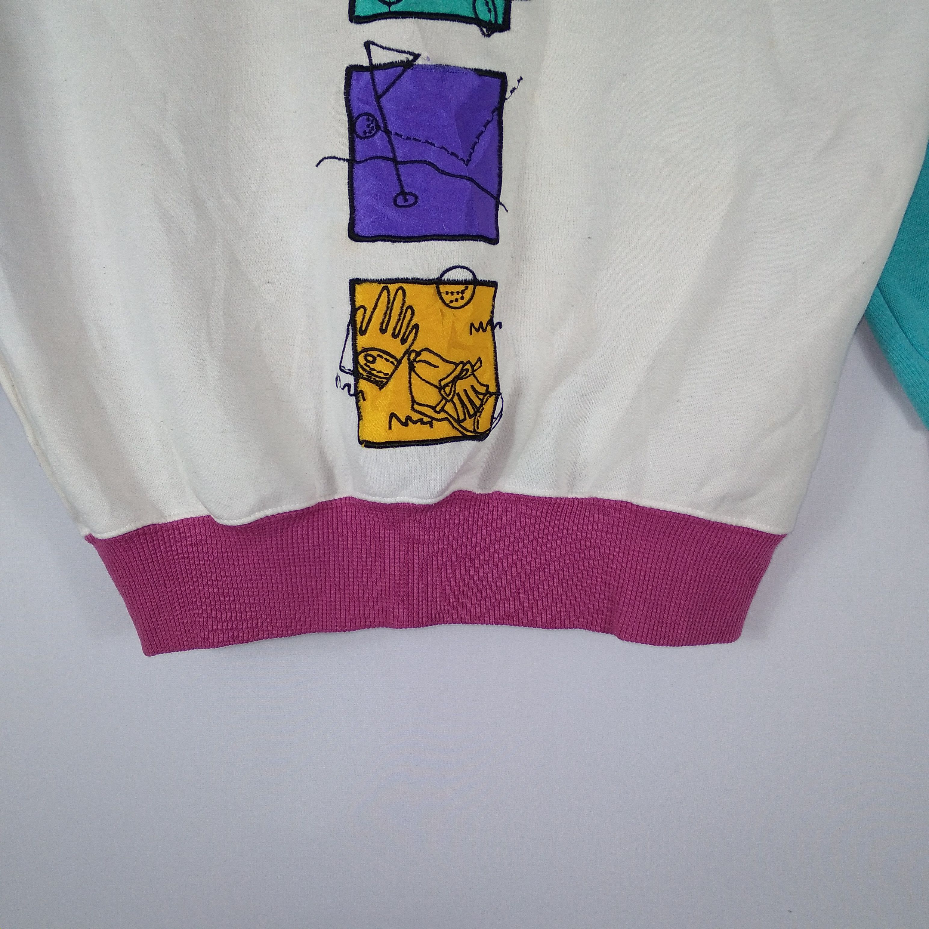 Designer × Vintage Silvio Valentino Colourful Embroidery Spellout Sweatshirts Size US XS / EU 42 / 0 - 3 Thumbnail