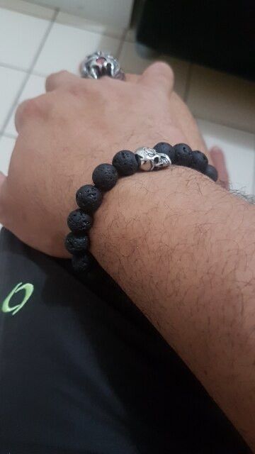 Jewelry 18CM Exquisite Cute Skull 10mm Bracelet Size ONE SIZE - 6 Thumbnail