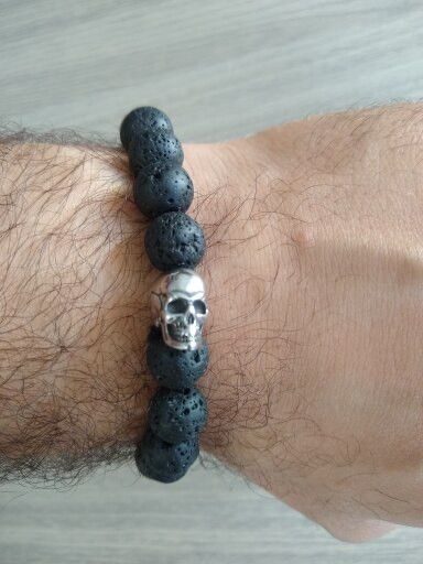 Jewelry 18CM Exquisite Cute Skull 10mm Bracelet Size ONE SIZE - 8 Thumbnail