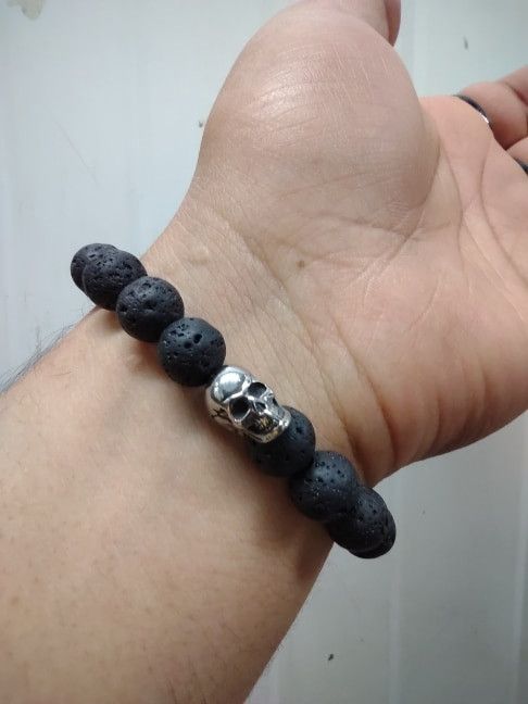 Jewelry 18CM Exquisite Cute Skull 10mm Bracelet Size ONE SIZE - 1 Thumbnail