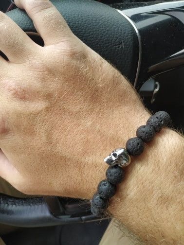 Jewelry 18CM Exquisite Cute Skull 10mm Bracelet Size ONE SIZE - 7 Thumbnail