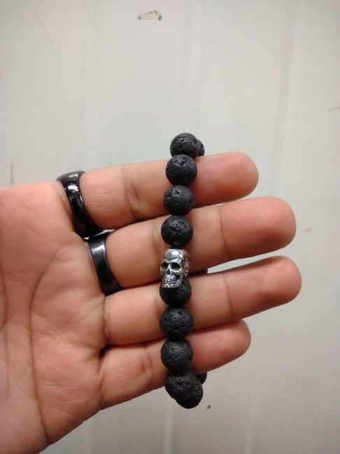 Jewelry 18CM Exquisite Cute Skull 10mm Bracelet Size ONE SIZE - 4 Thumbnail