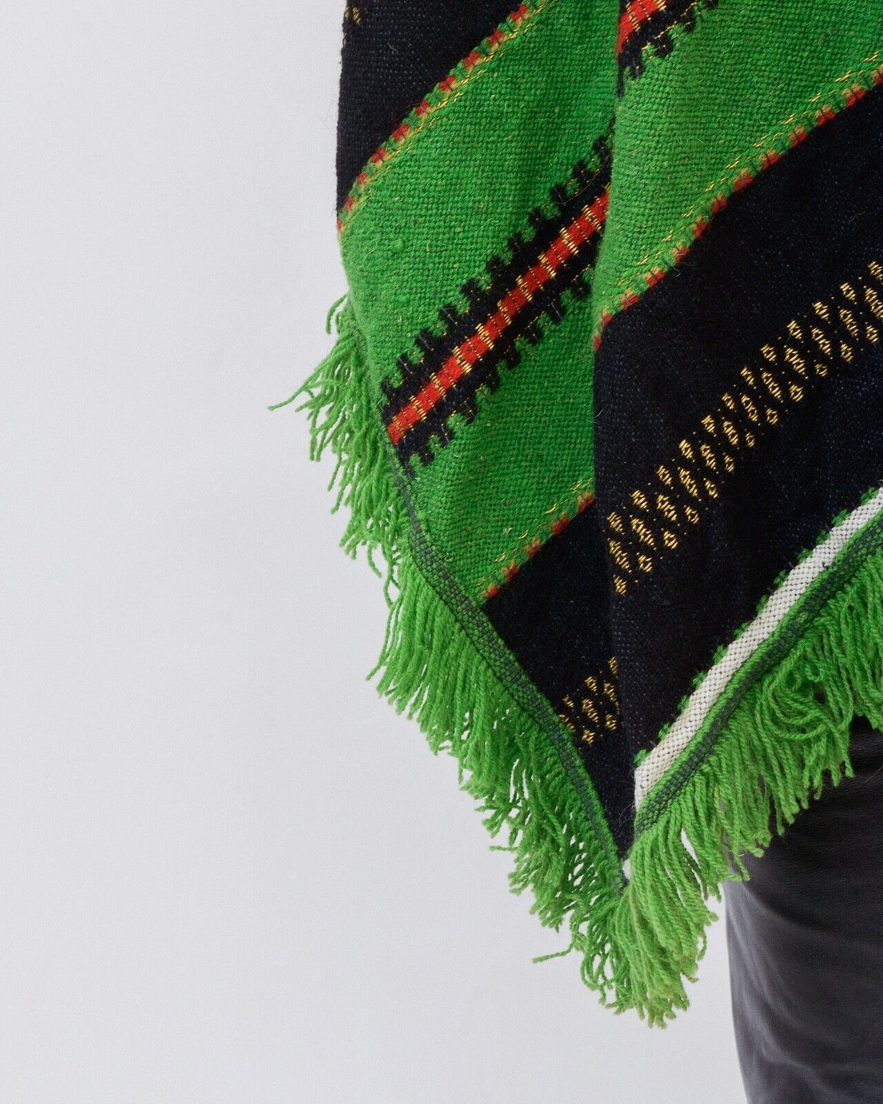 Aztech Mountain × Vintage Wool Knit Aztec Poncho Southwest Sweater Cape Boho Hippie Size ONE SIZE - 8 Thumbnail