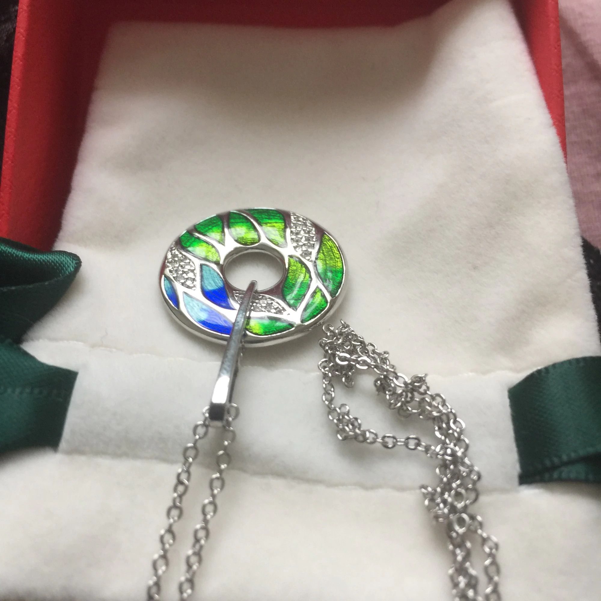 Other Silver Plated Green Bamboo Necklace Size ONE SIZE - 7 Thumbnail