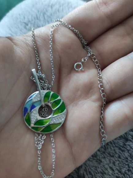 Other Silver Plated Green Bamboo Necklace Size ONE SIZE - 8 Thumbnail
