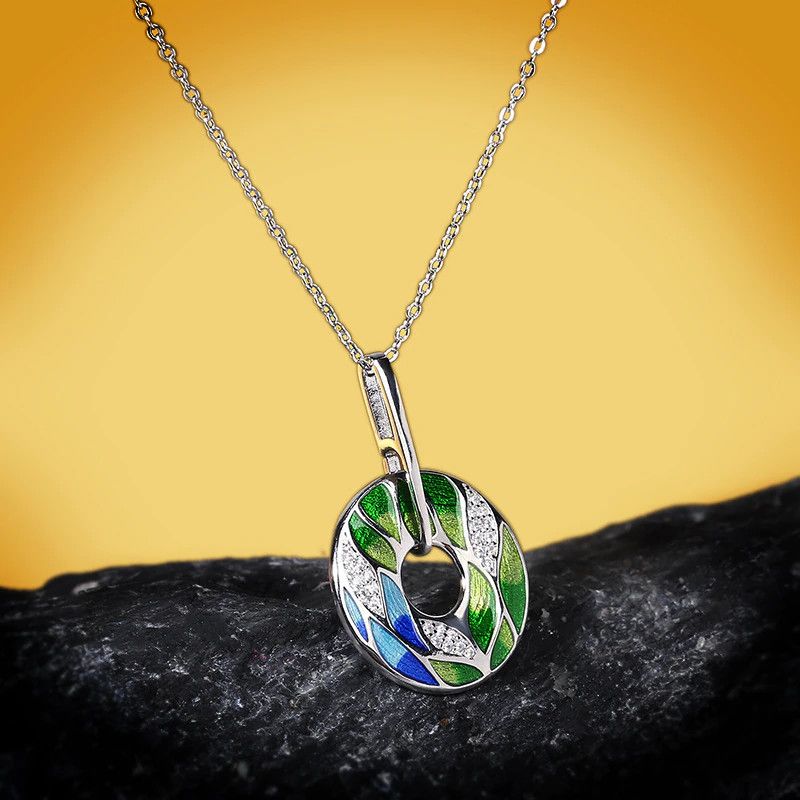 Other Silver Plated Green Bamboo Necklace Size ONE SIZE - 2 Thumbnail