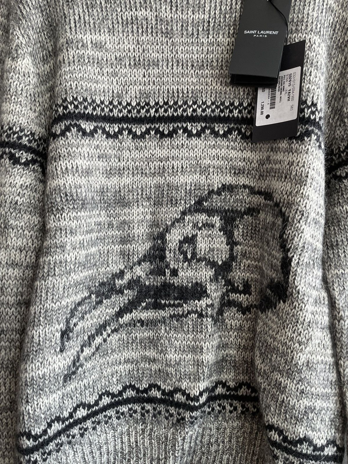 Hedi Slimane × Saint Laurent Paris × Yves Saint Laurent $1,450 Value Jacquard Saint Laurent Sweater Size US L / EU 52-54 / 3 - 12 Thumbnail
