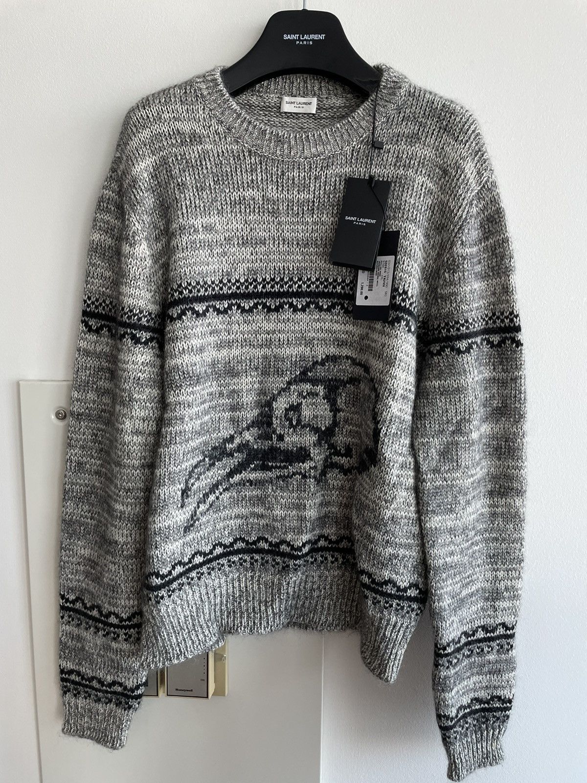 Hedi Slimane × Saint Laurent Paris × Yves Saint Laurent $1,450 Value Jacquard Saint Laurent Sweater Size US L / EU 52-54 / 3 - 1 Thumbnail