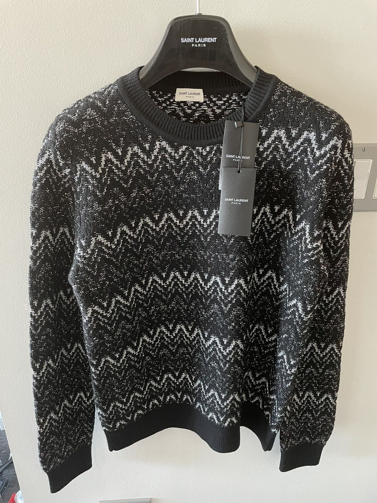 Hedi Slimane × Saint Laurent Paris × Yves Saint Laurent $1,550 Super Limited Runway Wool Saint Laurent Sweater Size US XL / EU 56 / 4 - 1 Thumbnail