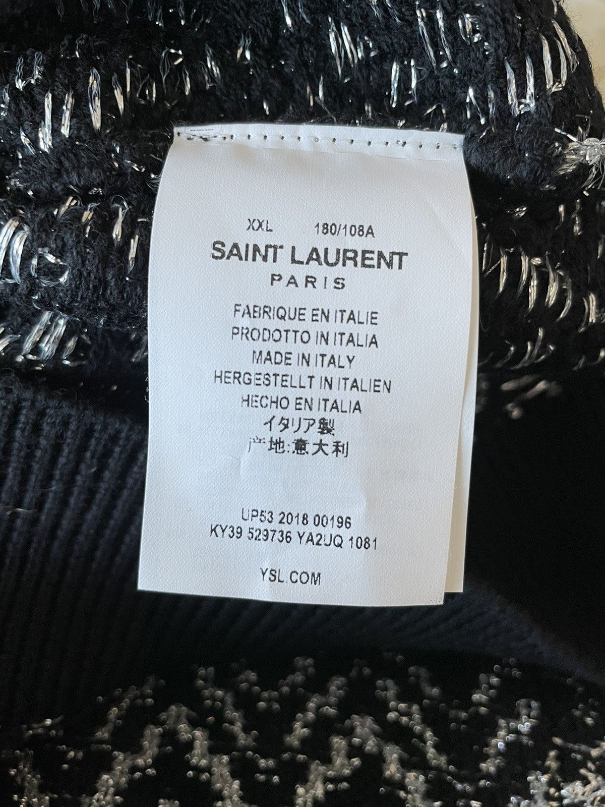 Hedi Slimane × Saint Laurent Paris × Yves Saint Laurent $1,550 Super Limited Runway Wool Saint Laurent Sweater Size US XL / EU 56 / 4 - 14 Thumbnail
