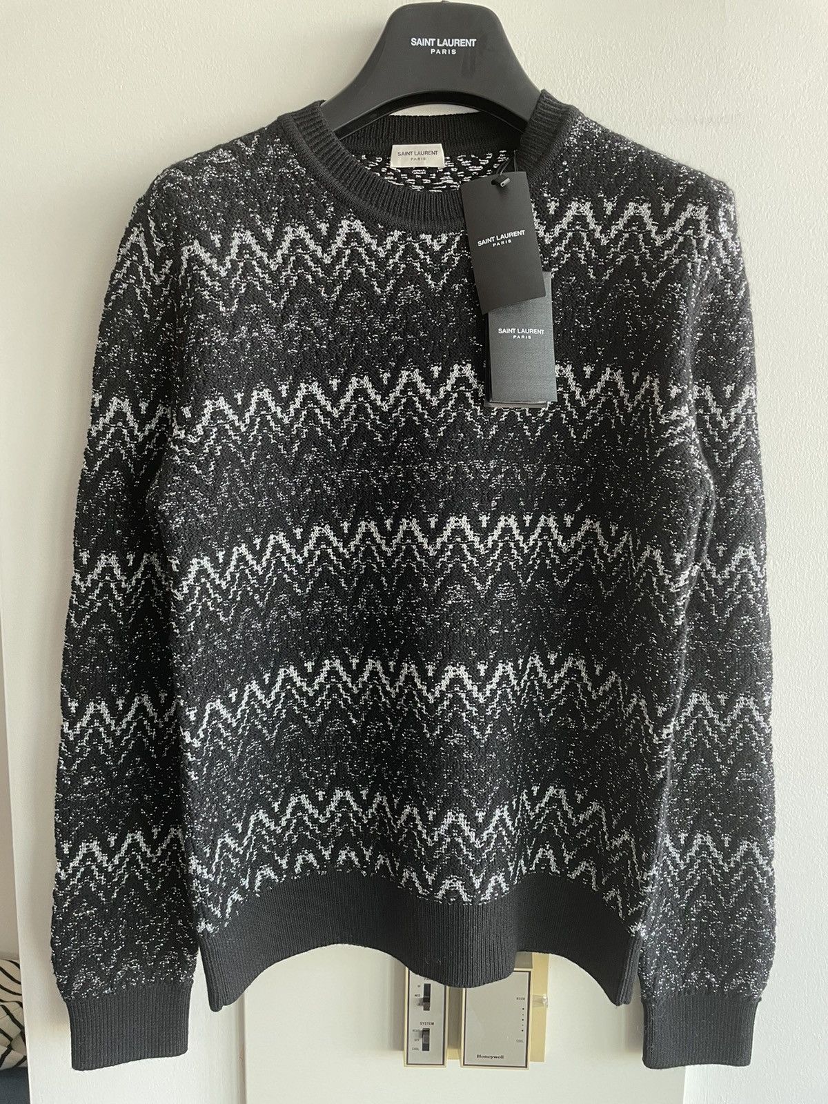 Hedi Slimane × Saint Laurent Paris × Yves Saint Laurent $1,550 Super Limited Runway Wool Saint Laurent Sweater Size US XL / EU 56 / 4 - 7 Thumbnail
