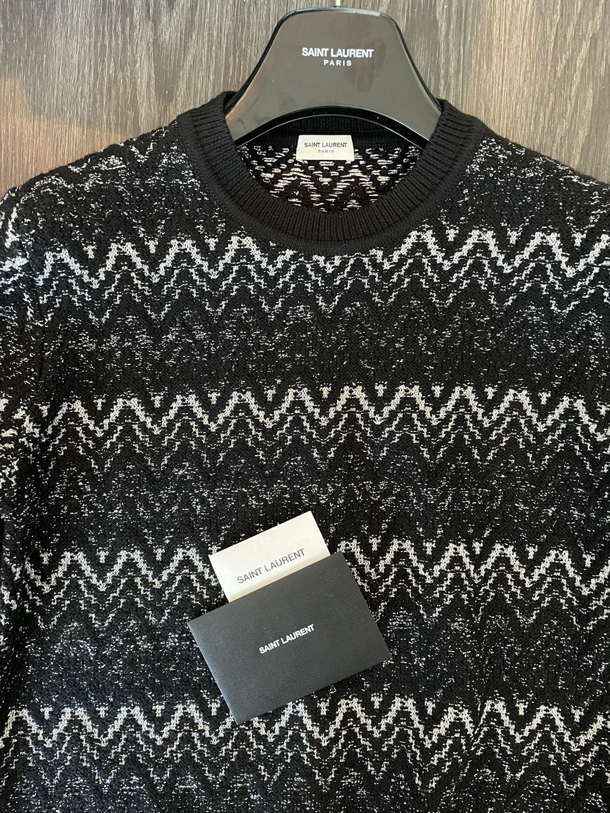 Hedi Slimane × Saint Laurent Paris × Yves Saint Laurent $1,550 Super Limited Runway Wool Saint Laurent Sweater Size US XL / EU 56 / 4 - 2 Thumbnail
