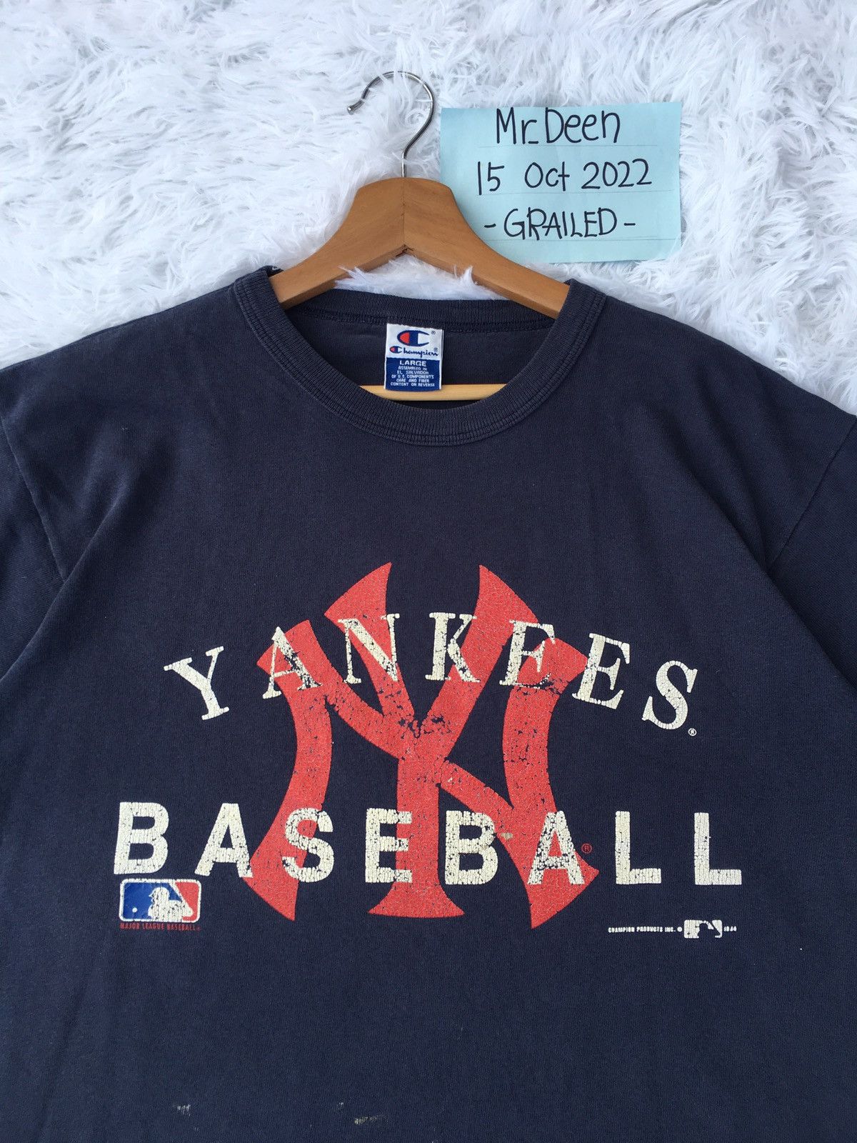 Rare Yankees MLB x Champion Spellout Tshirt