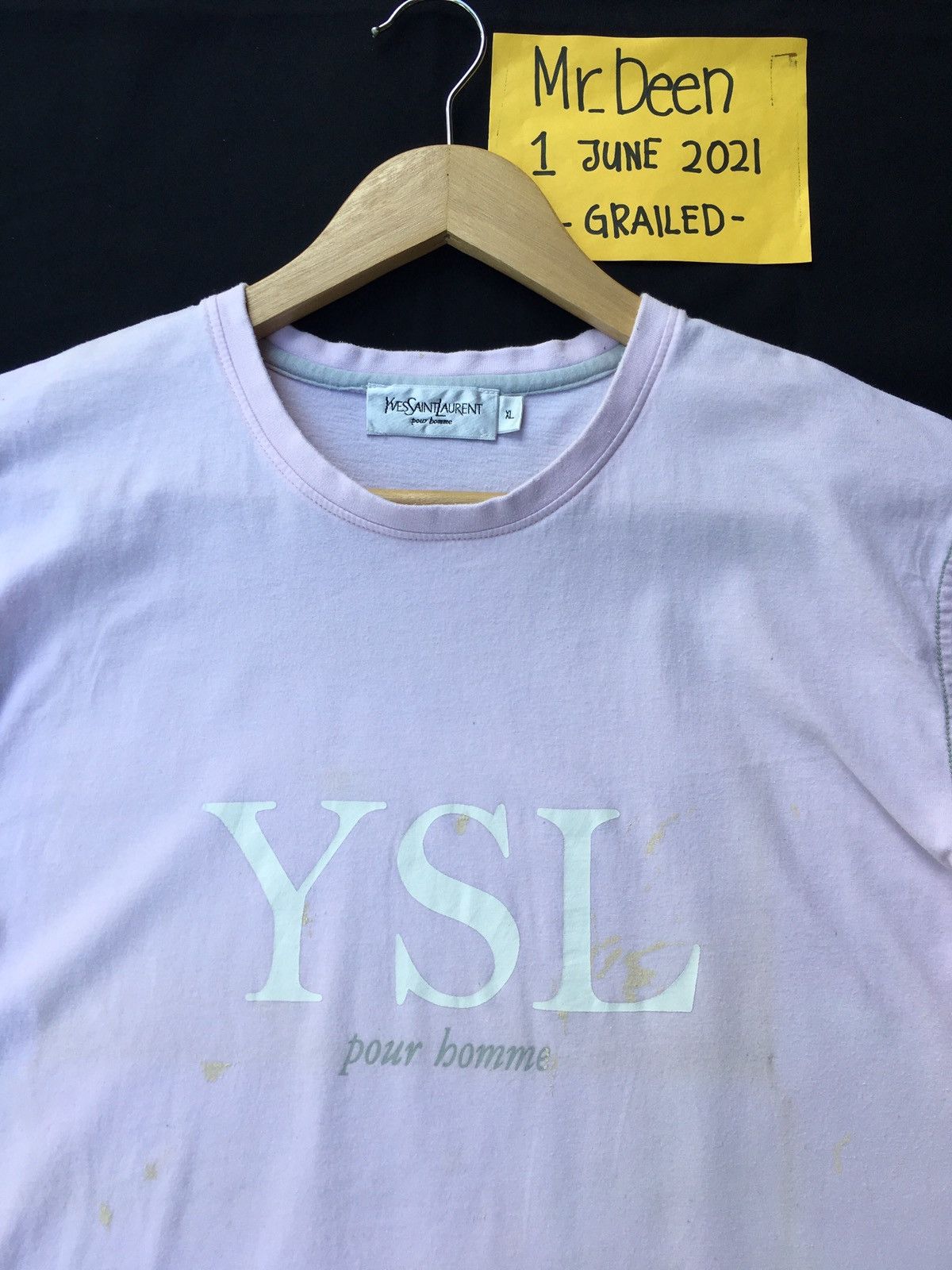 Yves Saint Laurent Vintage YSL Yves Saint Laurent Spellout Logo Tshirt Size US M / EU 48-50 / 2 - 1 Thumbnail