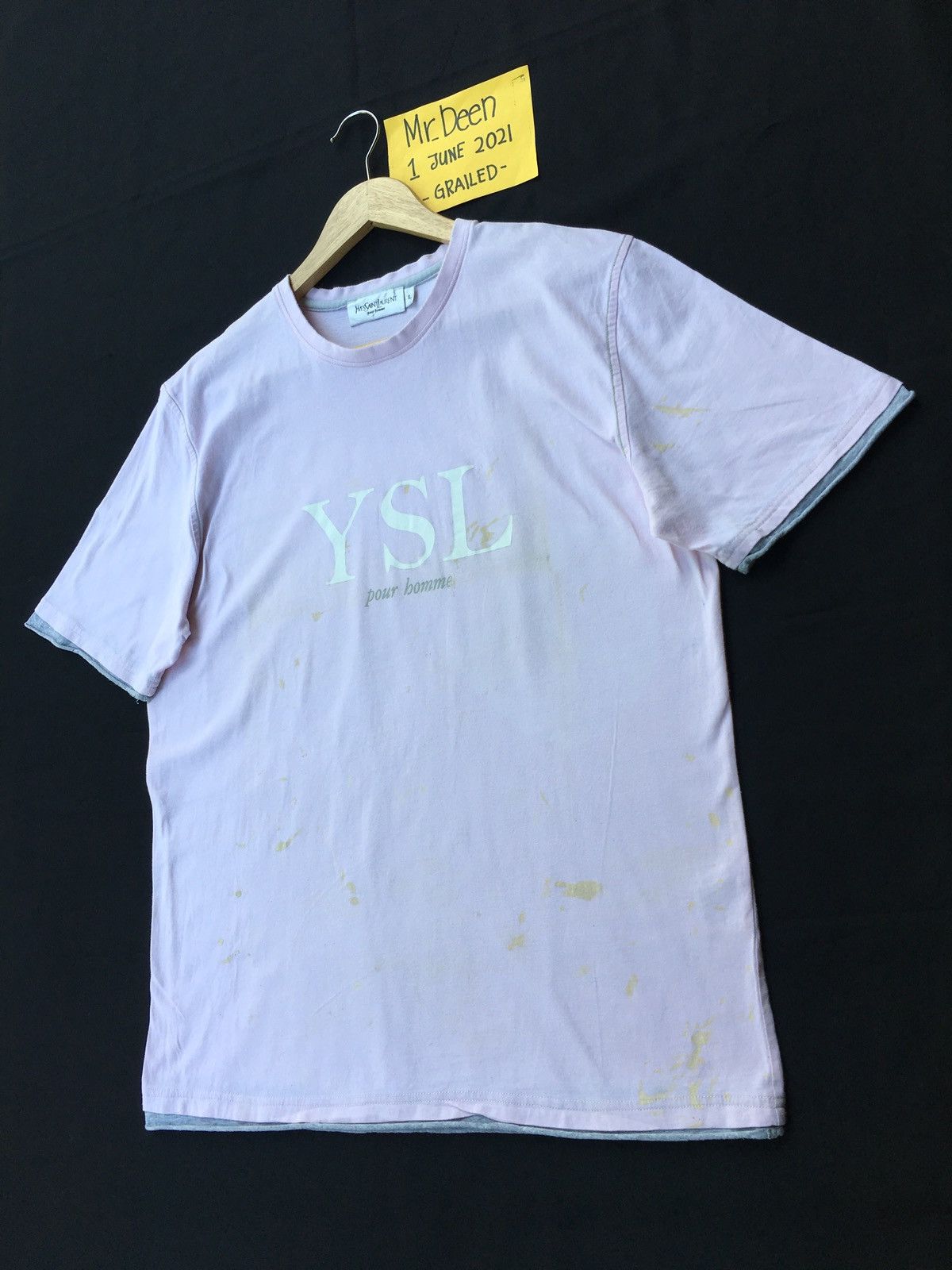 Yves Saint Laurent Vintage YSL Yves Saint Laurent Spellout Logo Tshirt Size US M / EU 48-50 / 2 - 3 Thumbnail