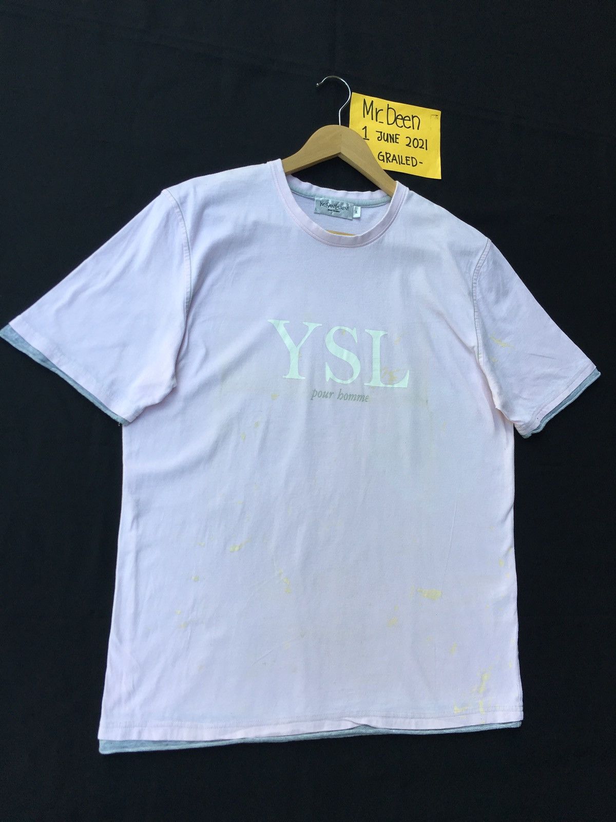 Yves Saint Laurent Vintage YSL Yves Saint Laurent Spellout Logo Tshirt Size US M / EU 48-50 / 2 - 2 Thumbnail