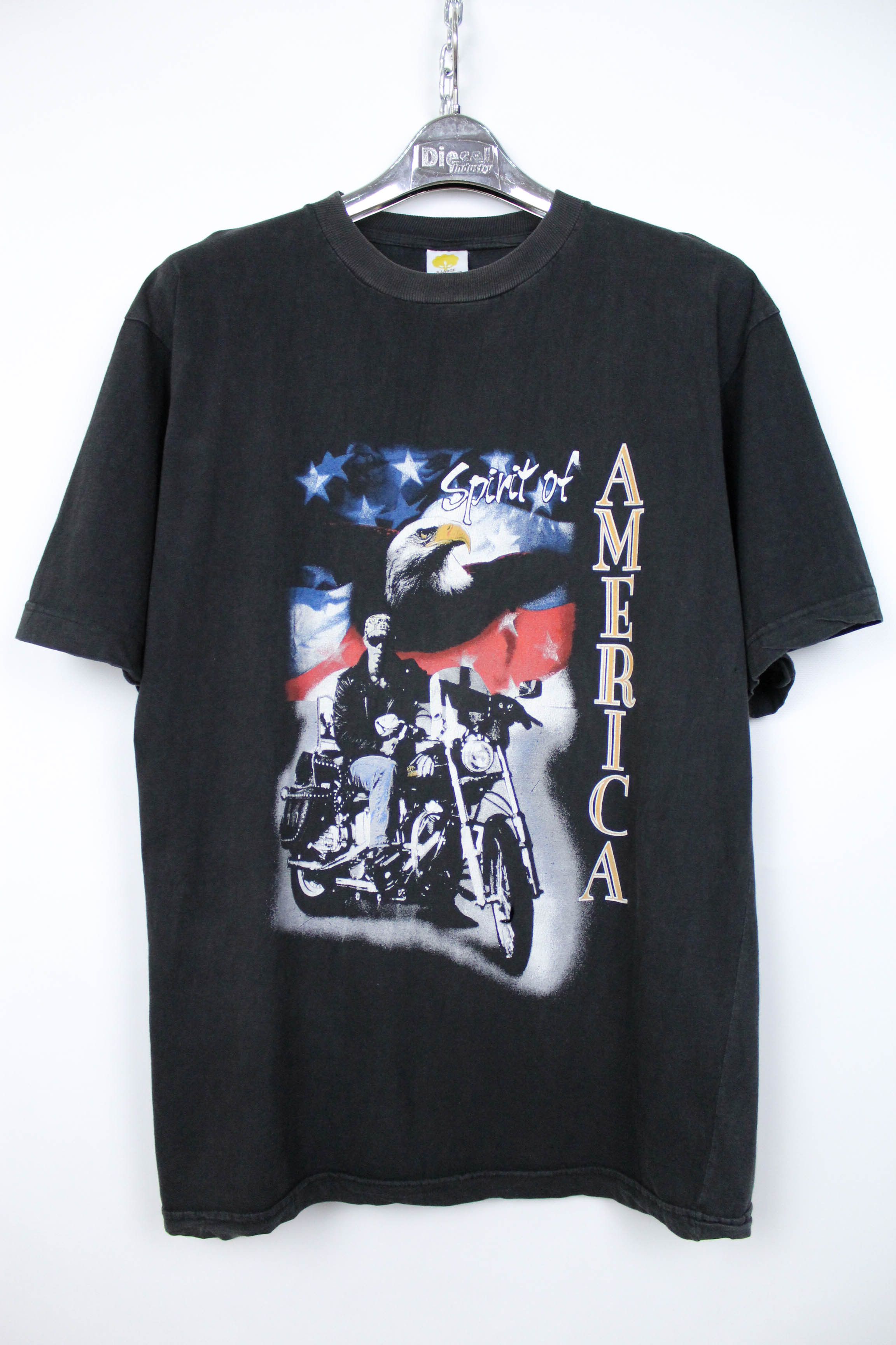 Spirit of America Vintage 90s Sun Faded Graphics T-shirt Tee