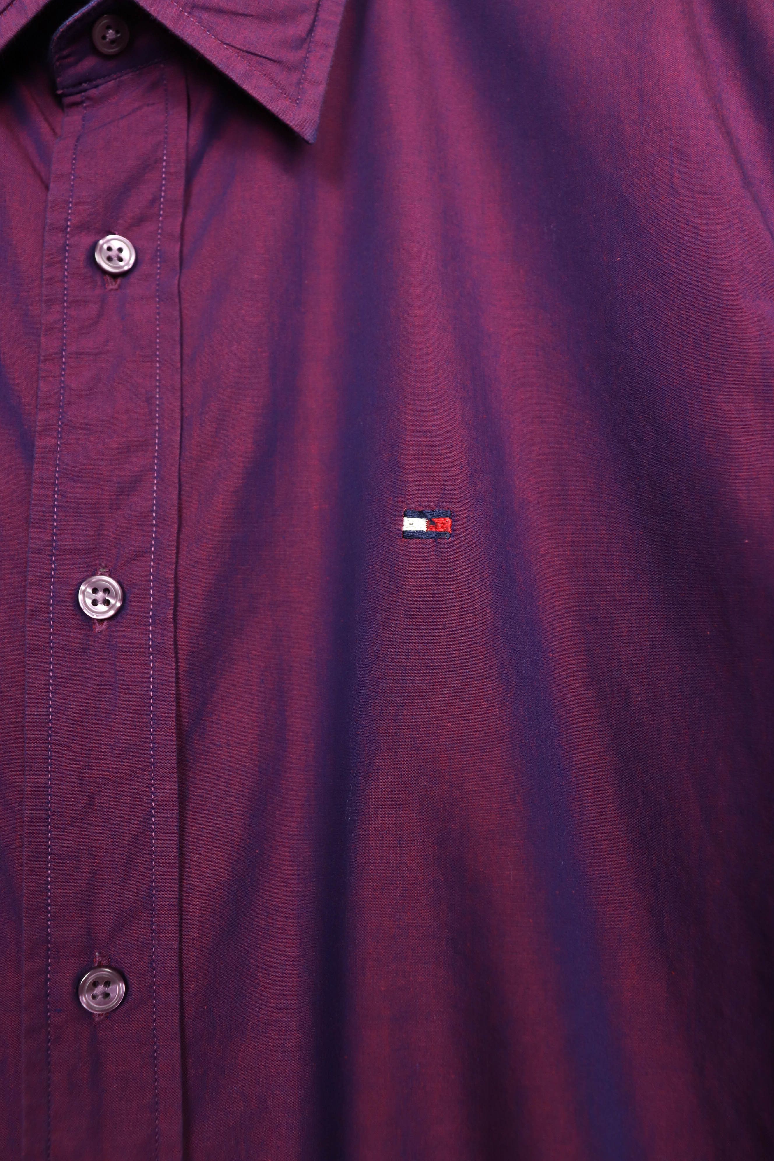 Tommy Hilfiger Tommy Hilfiger Vintage Shimmer Purple Cotton Button Shirt Size US L / EU 52-54 / 3 - 6 Thumbnail
