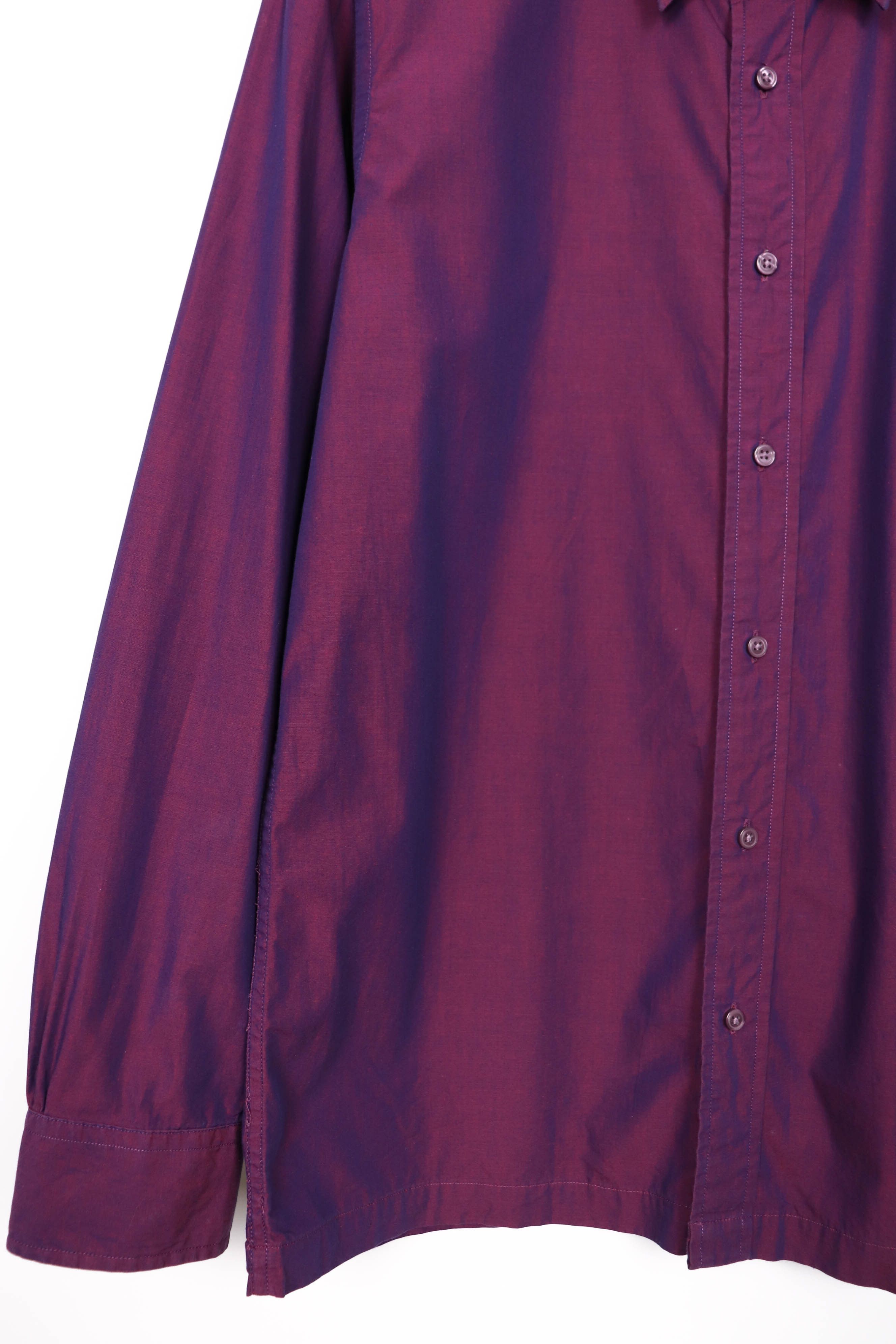 Tommy Hilfiger Tommy Hilfiger Vintage Shimmer Purple Cotton Button Shirt Size US L / EU 52-54 / 3 - 4 Thumbnail