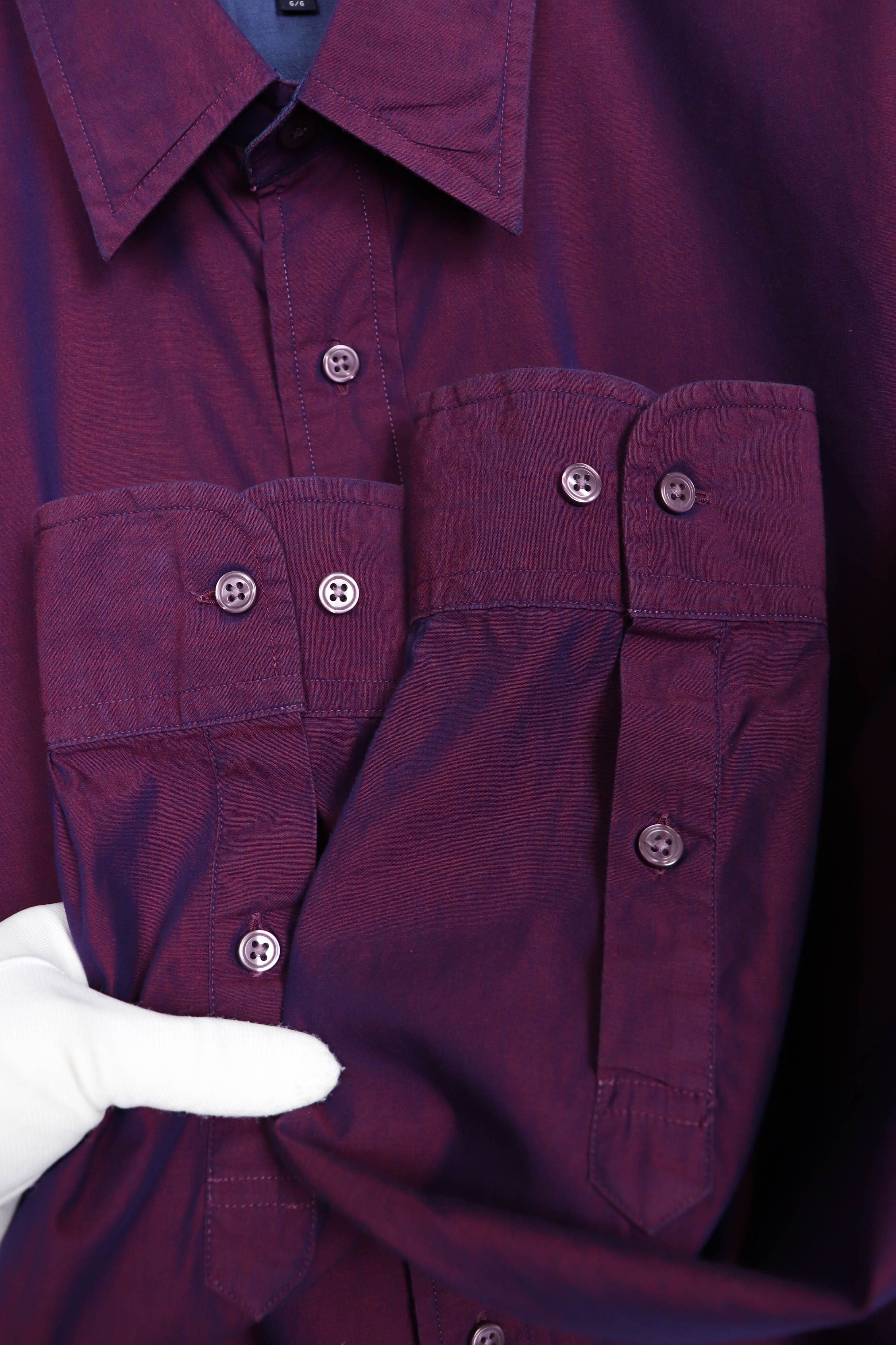 Tommy Hilfiger Tommy Hilfiger Vintage Shimmer Purple Cotton Button Shirt Size US L / EU 52-54 / 3 - 7 Thumbnail