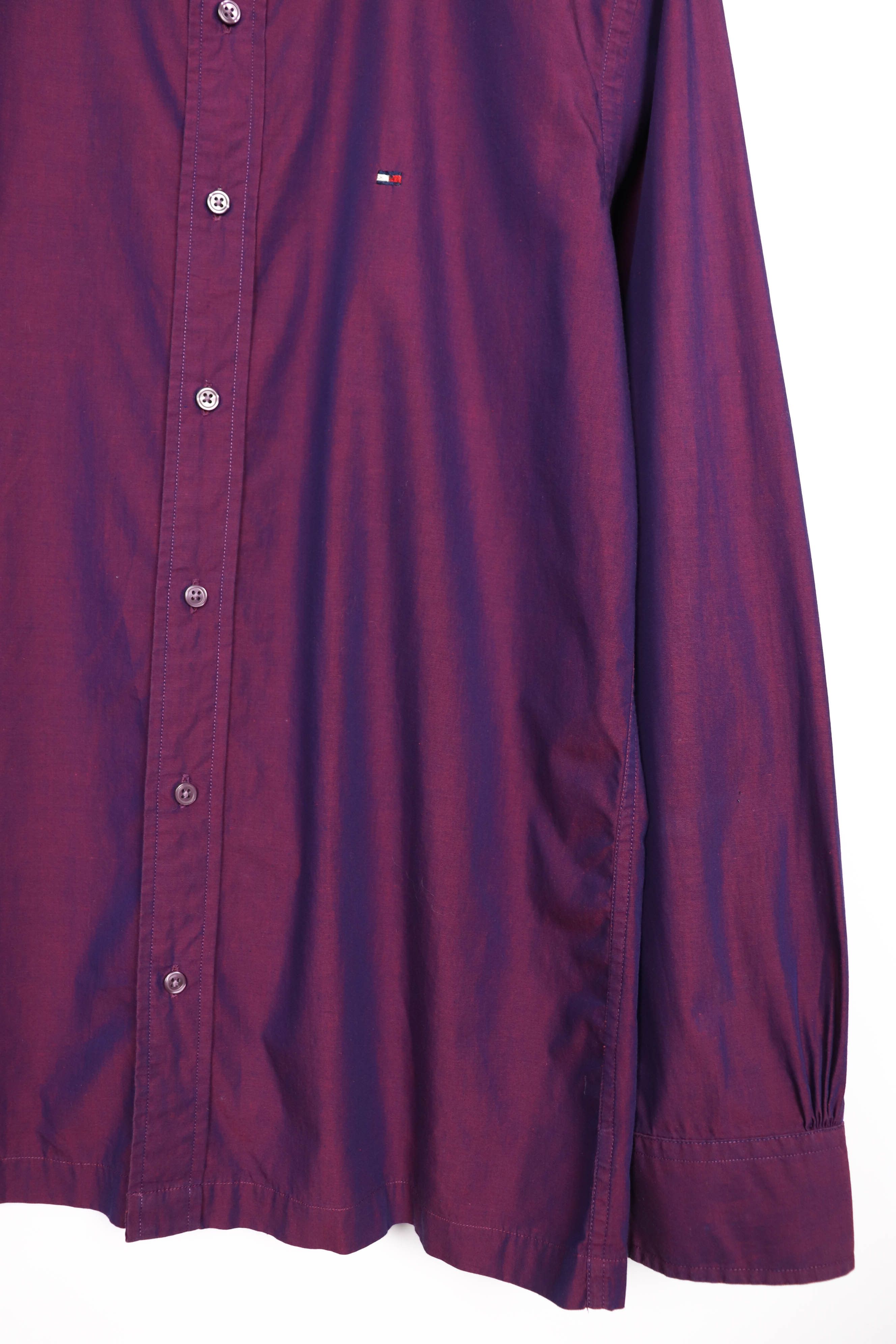 Tommy Hilfiger Tommy Hilfiger Vintage Shimmer Purple Cotton Button Shirt Size US L / EU 52-54 / 3 - 5 Thumbnail