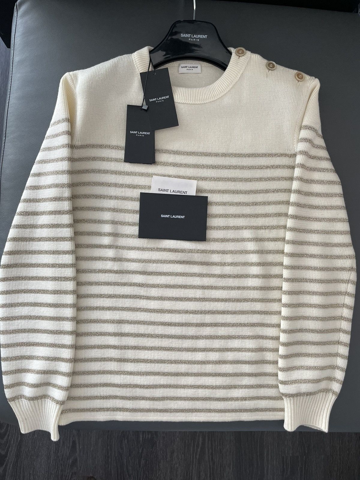 Saint Laurent Paris × Yves Saint Laurent Saint Laurent Brand New Super Runway Lurex Celebrity Sweater Size US L / EU 52-54 / 3 - 22 Thumbnail