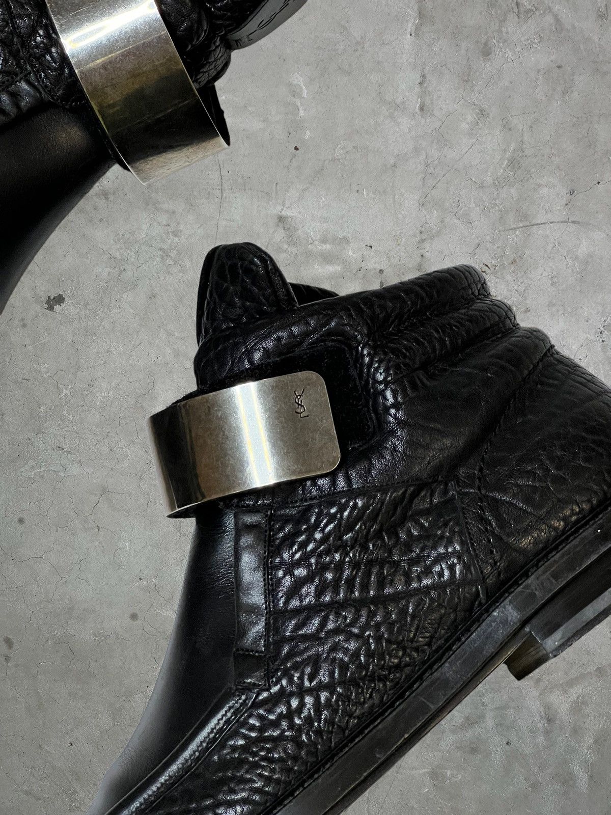 Yves Saint Laurent YSL Metal Strapped Boots Size US 10 / EU 43 - 8 Thumbnail