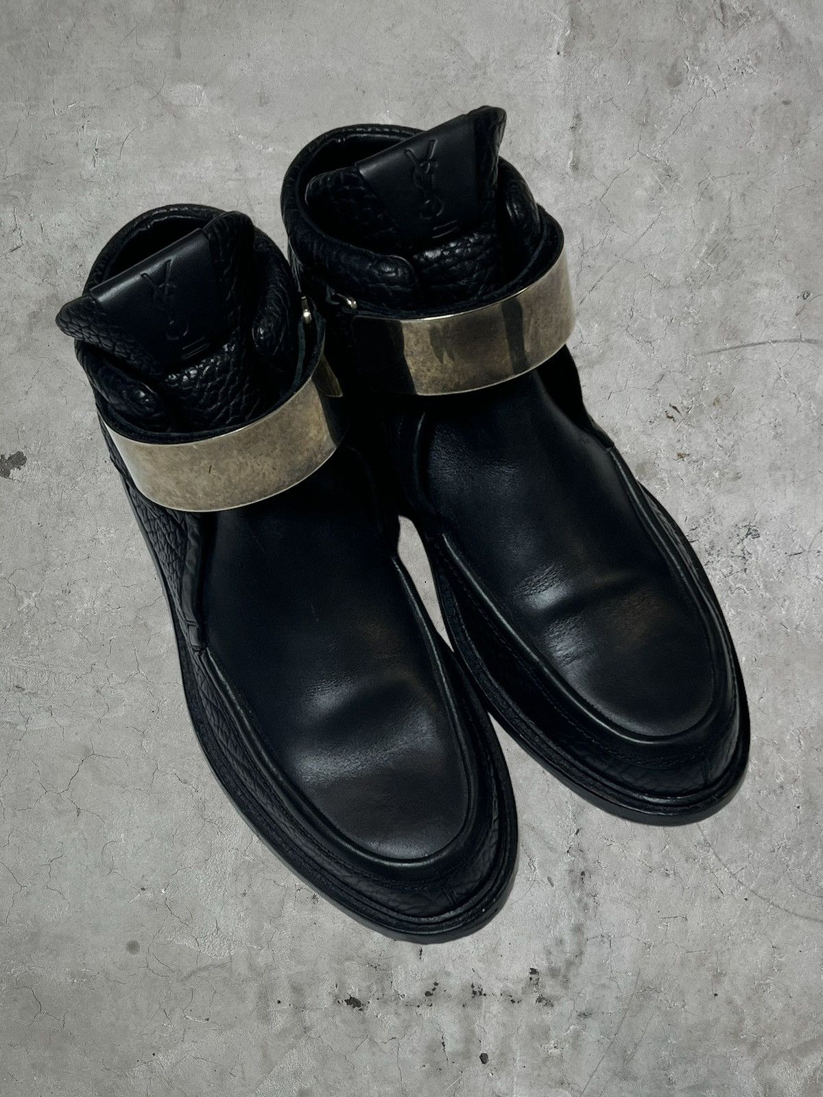 Yves Saint Laurent YSL Metal Strapped Boots Size US 10 / EU 43 - 5 Thumbnail