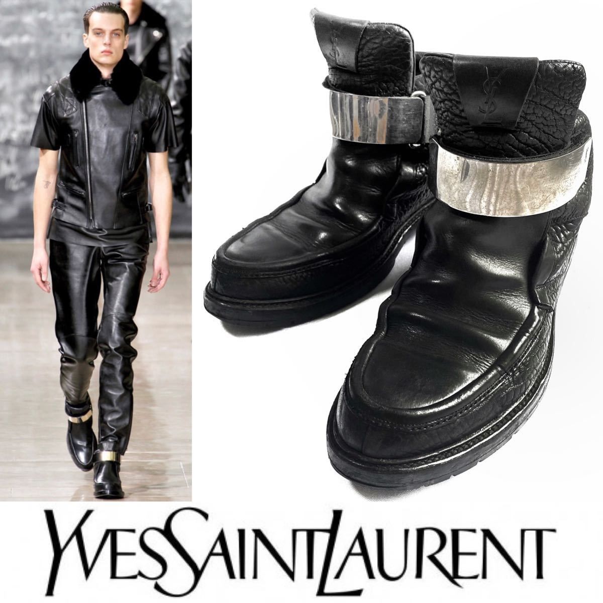Yves Saint Laurent YSL Metal Strapped Boots Size US 10 / EU 43 - 13 Thumbnail