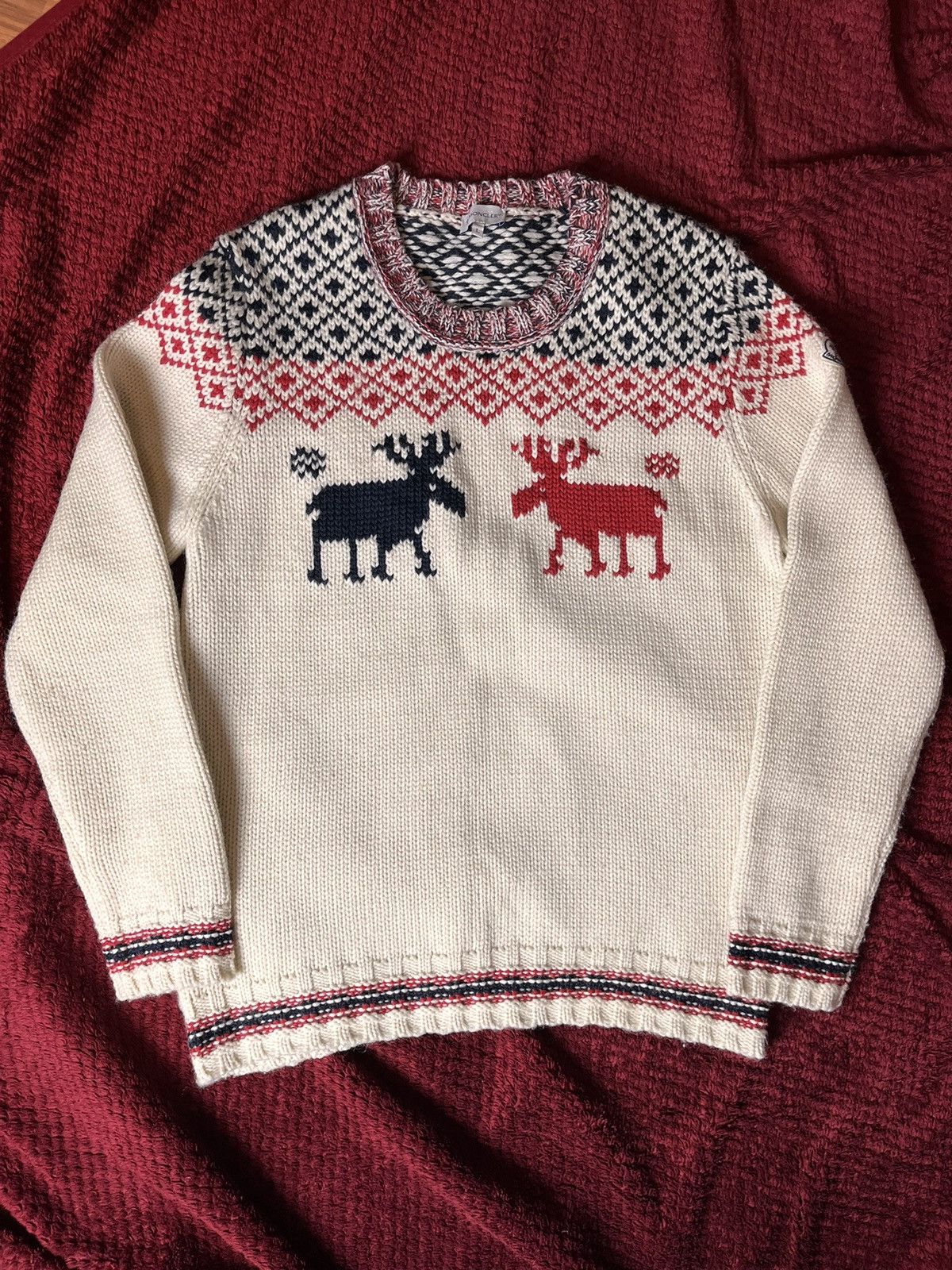 Moncler Moncler Christmas 🍷Sweater jacquard knitwear cardigan Size US L / EU 52-54 / 3 - 1 Thumbnail