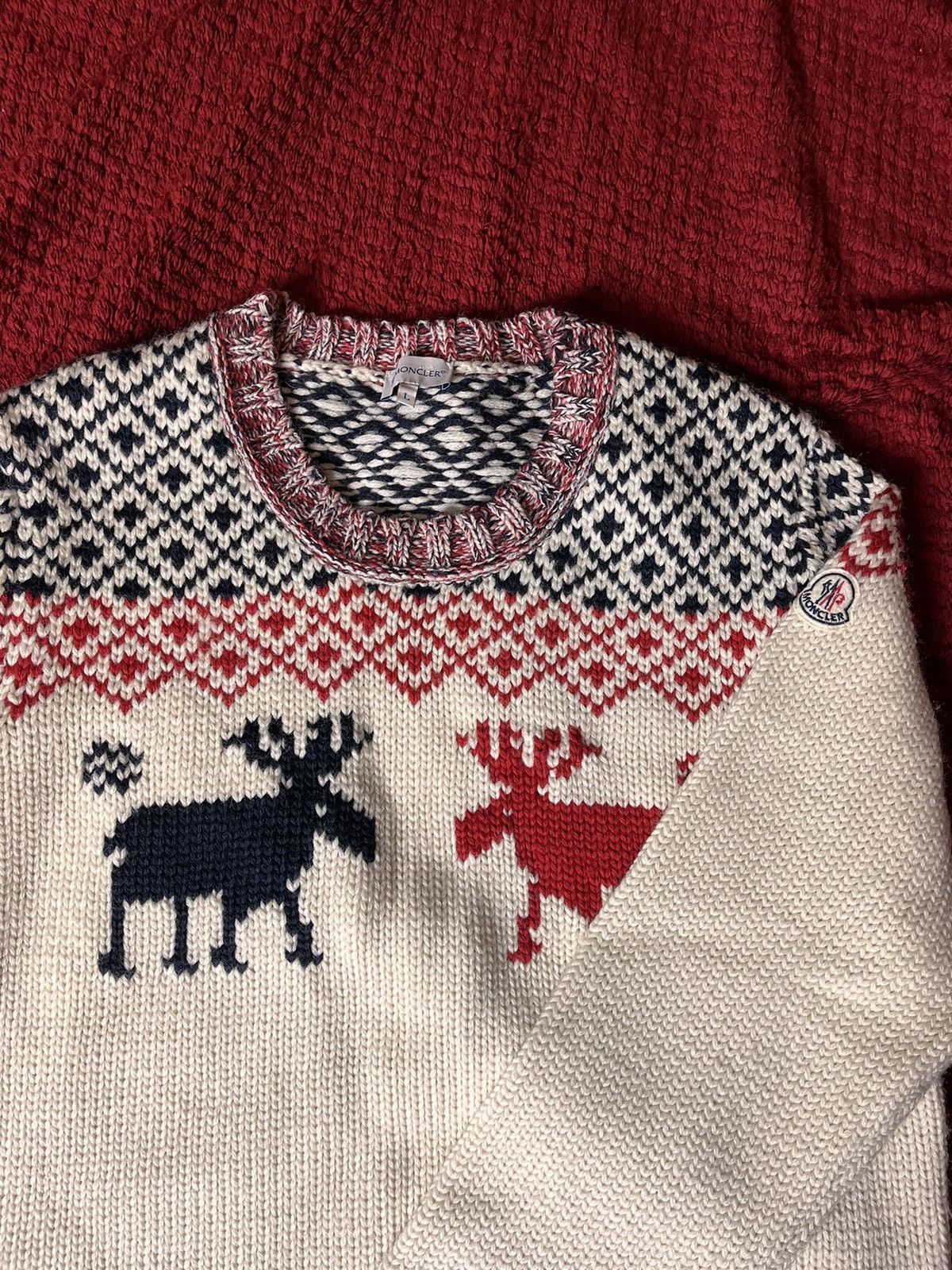 Moncler Moncler Christmas 🍷Sweater jacquard knitwear cardigan Size US L / EU 52-54 / 3 - 2 Thumbnail