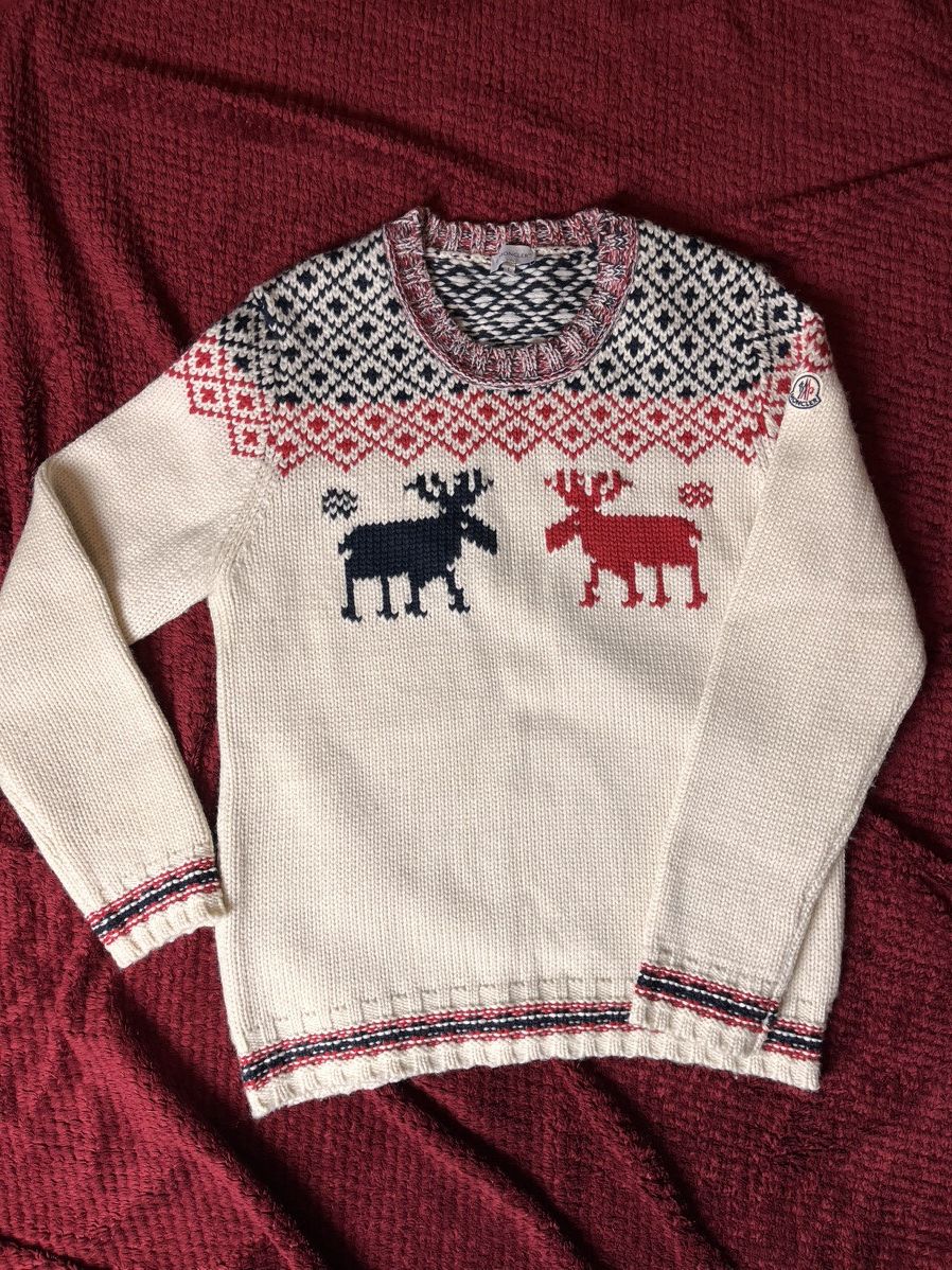 Moncler Moncler Christmas 🍷Sweater jacquard knitwear cardigan Size US L / EU 52-54 / 3 - 3 Thumbnail
