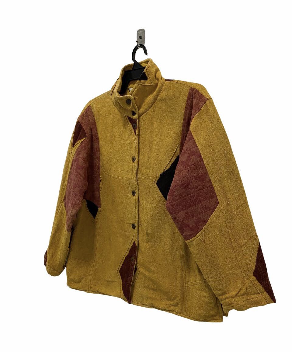 Designer × Japanese Brand Vtg Custom Monalisa Raw Stripe Patchwork Bleach Jacket Size US M / EU 48-50 / 2 - 4 Thumbnail