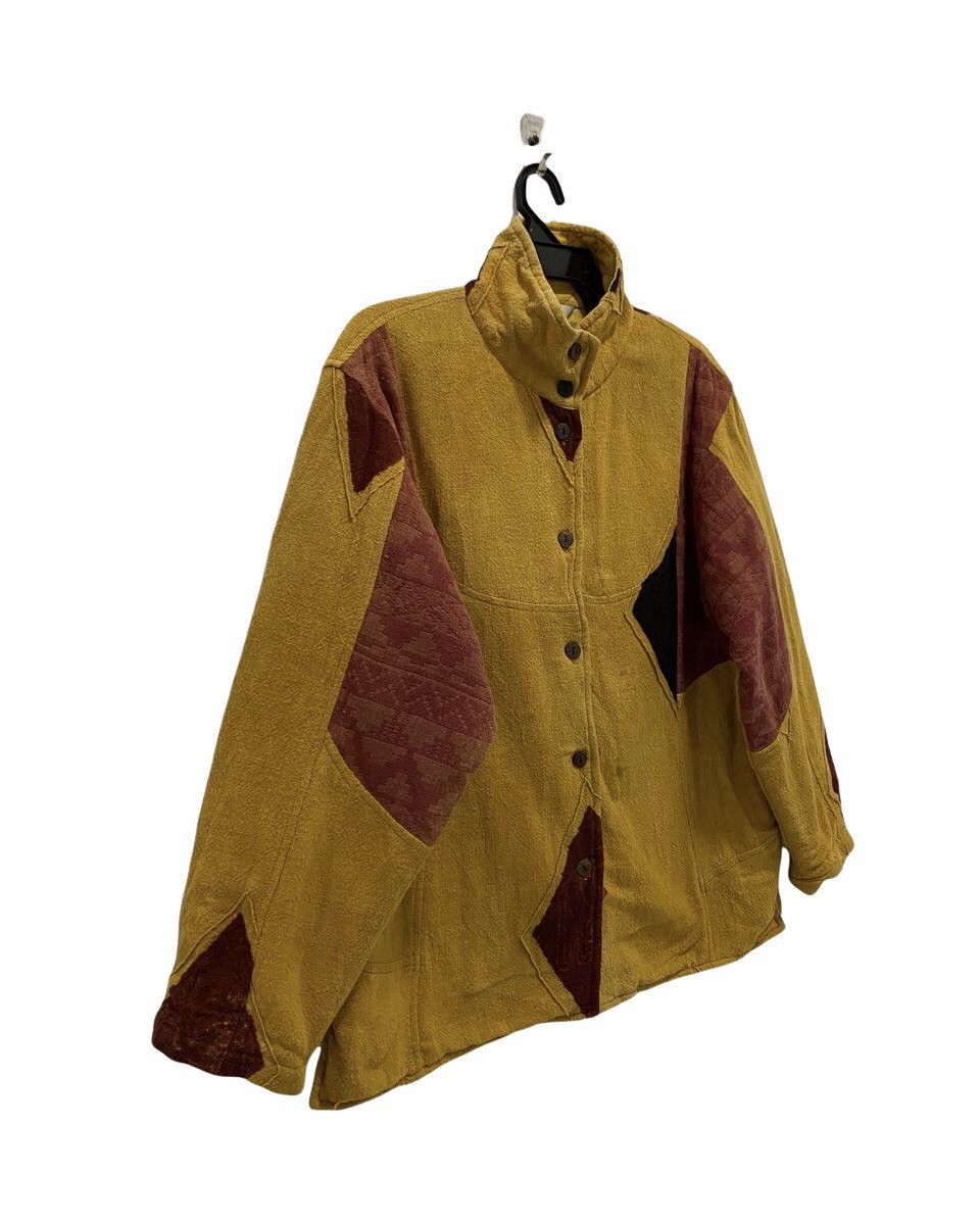 Designer × Japanese Brand Vtg Custom Monalisa Raw Stripe Patchwork Bleach Jacket Size US M / EU 48-50 / 2 - 3 Thumbnail