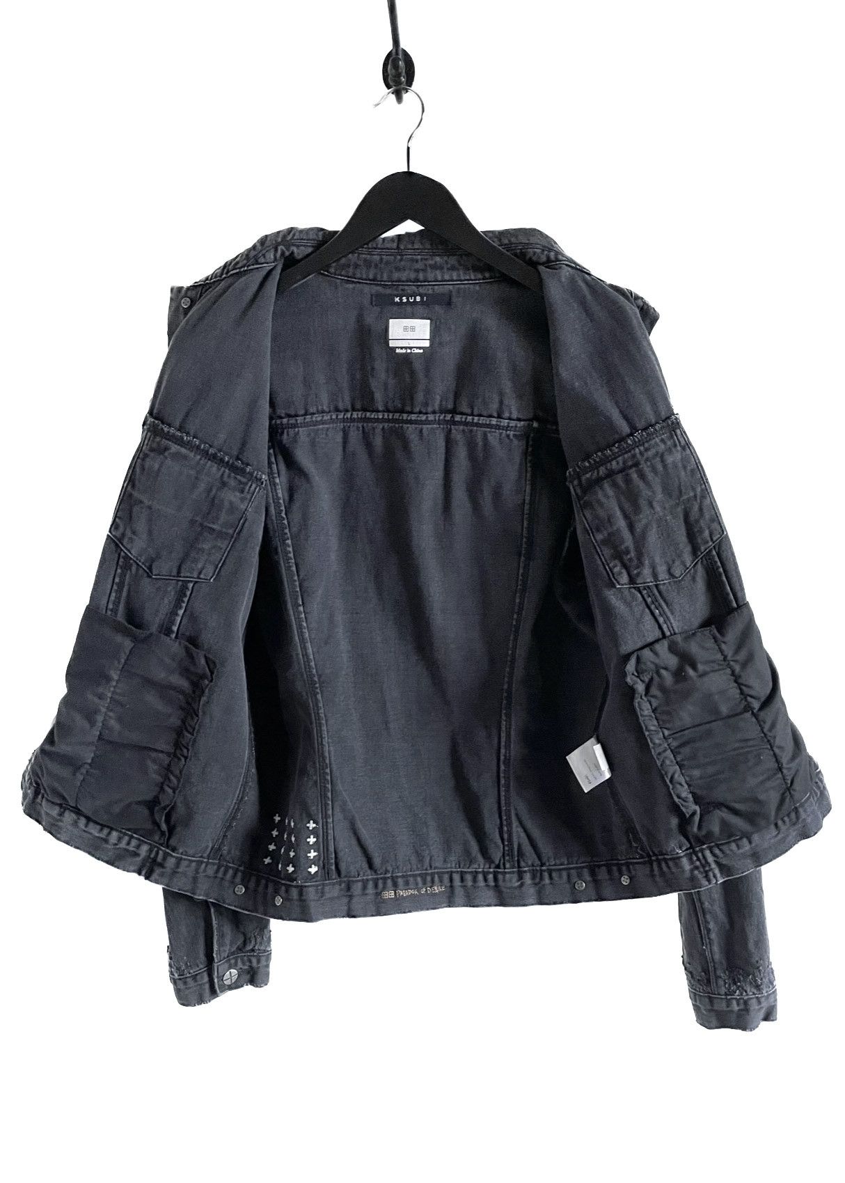 Ksubi Ksubi Wash Black Distressed Denim Jacket Size US L / EU 52-54 / 3 - 7 Thumbnail