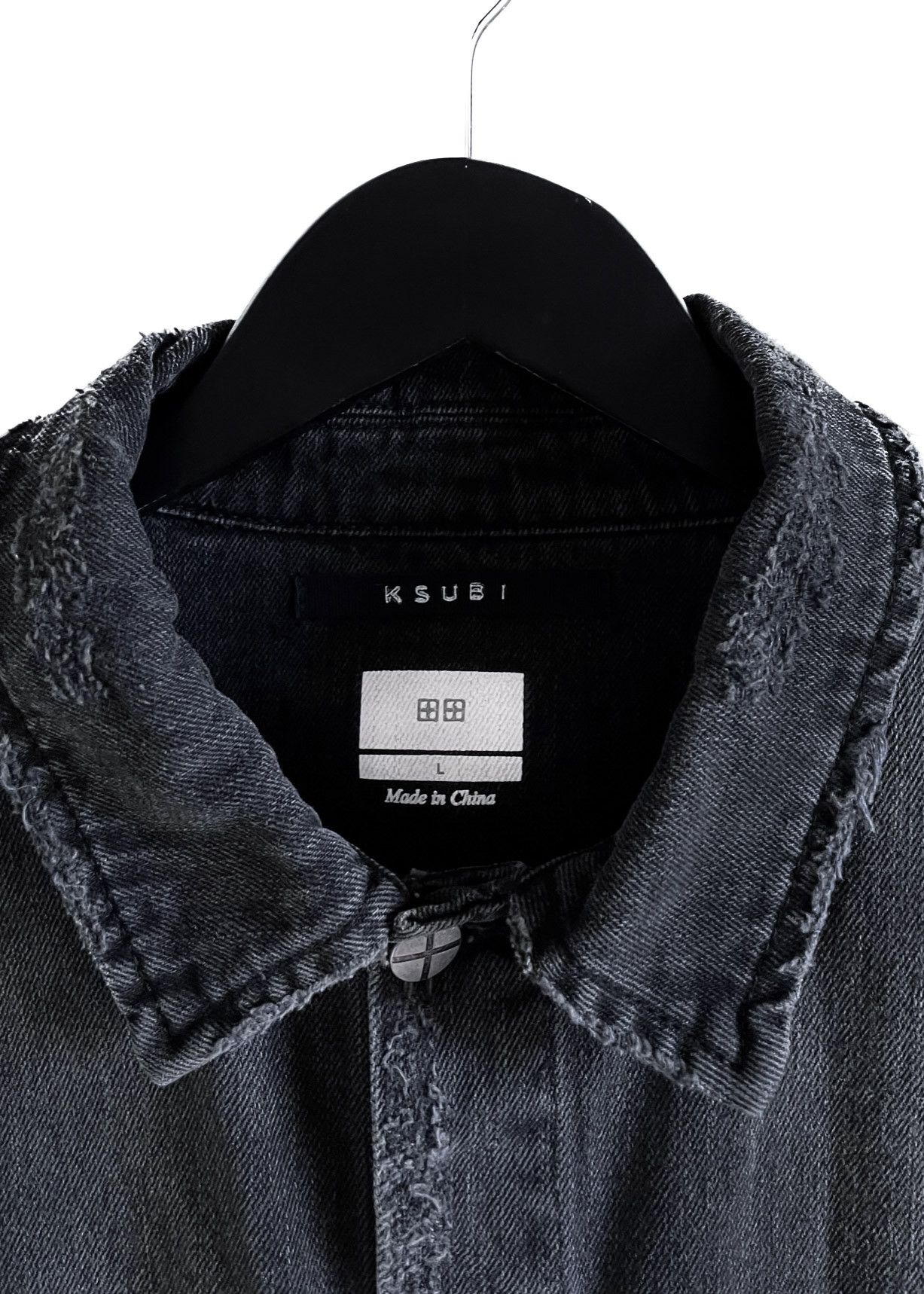 Ksubi Ksubi Wash Black Distressed Denim Jacket Size US L / EU 52-54 / 3 - 2 Thumbnail