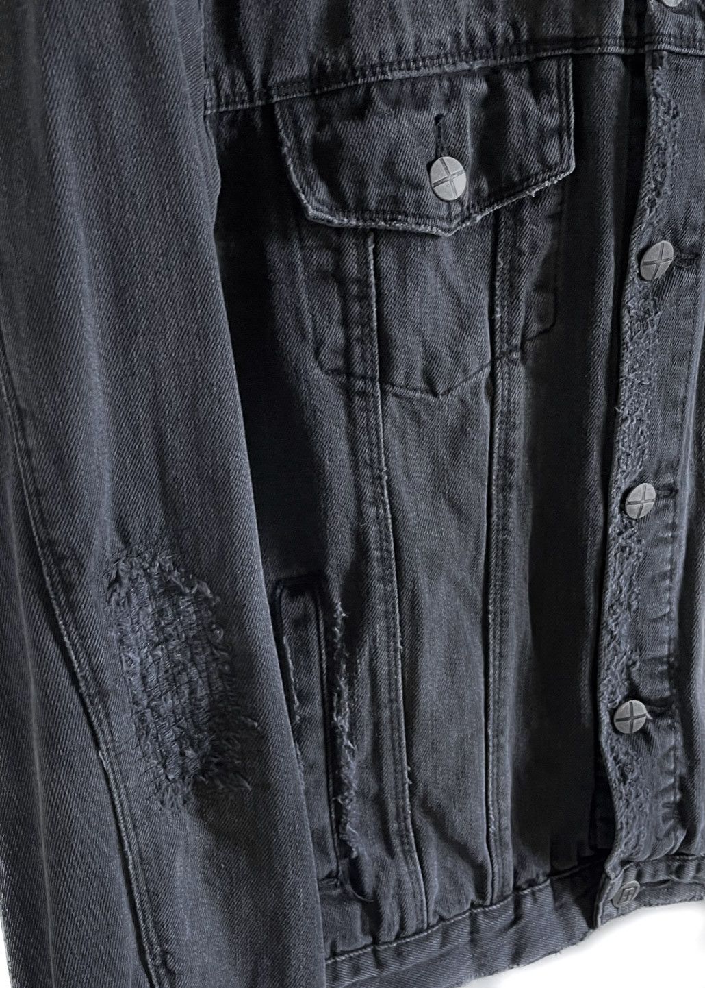 Ksubi Ksubi Wash Black Distressed Denim Jacket Size US L / EU 52-54 / 3 - 3 Thumbnail