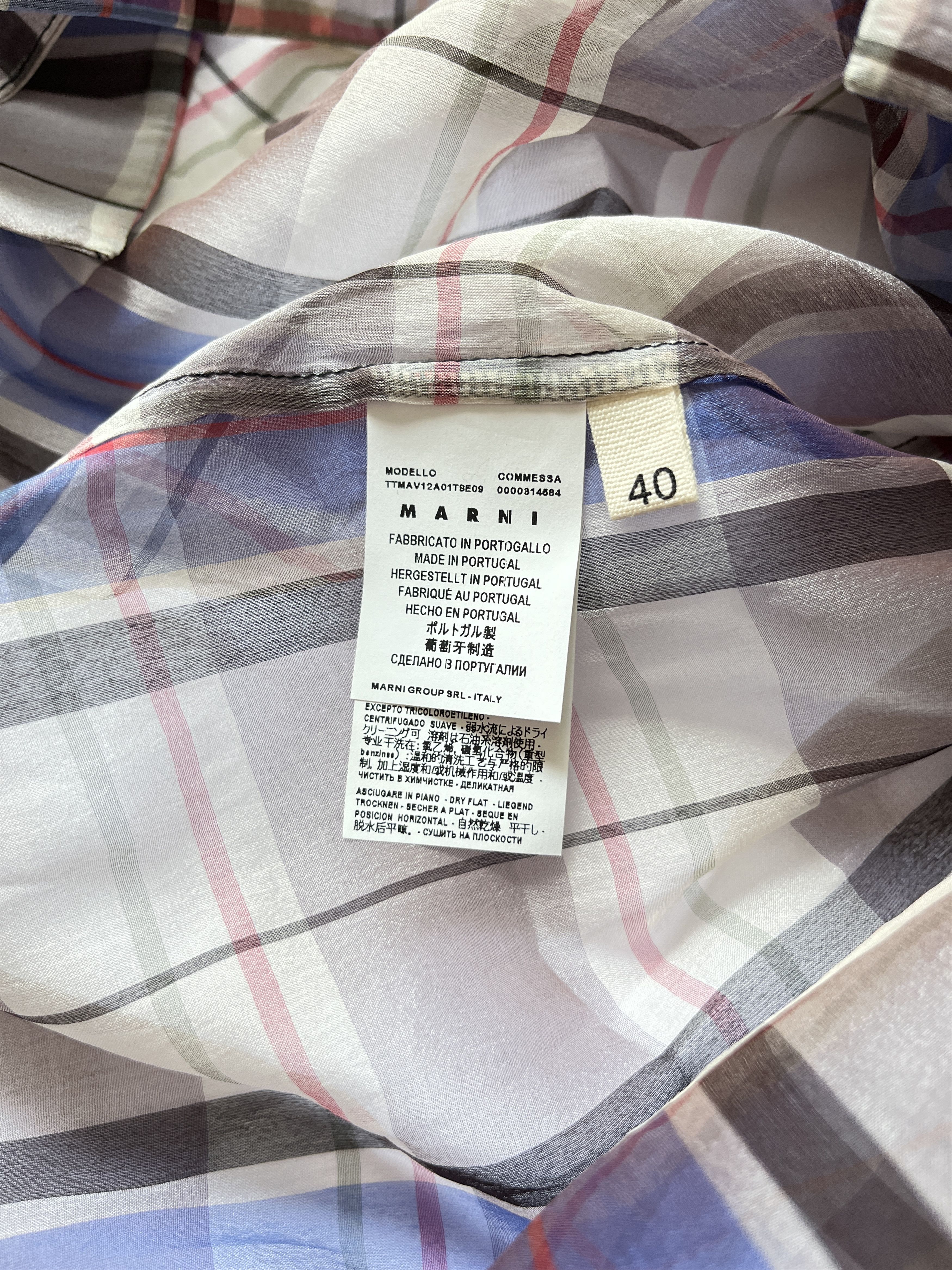 Marni ⚡️QUICK SALE⚡️Marni Grey Blue Sheer Silk Sleeveless Top Size M / US 6-8 / IT 42-44 - 4 Thumbnail