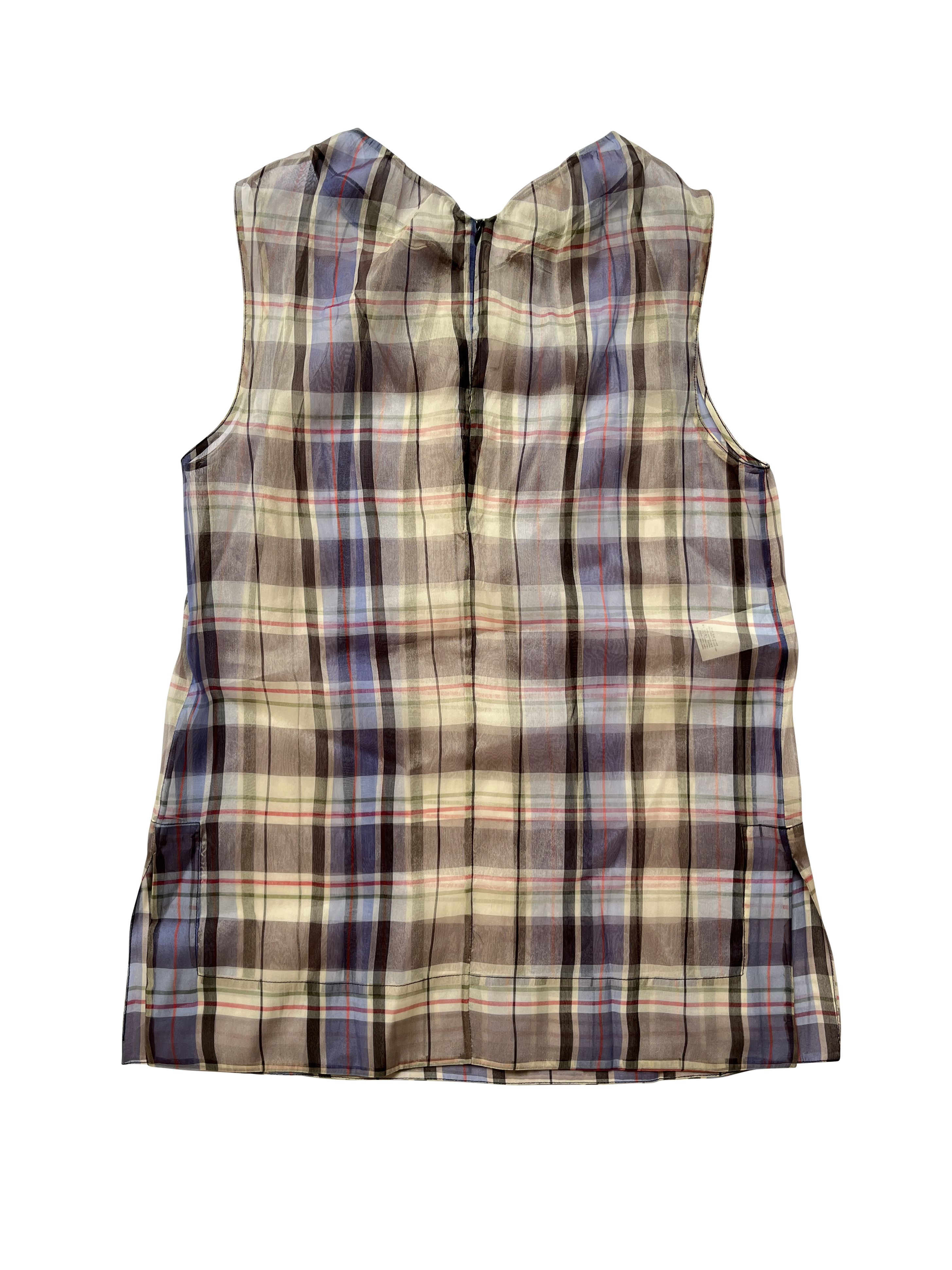 Marni ⚡️QUICK SALE⚡️Marni Grey Blue Sheer Silk Sleeveless Top Size M / US 6-8 / IT 42-44 - 2 Thumbnail