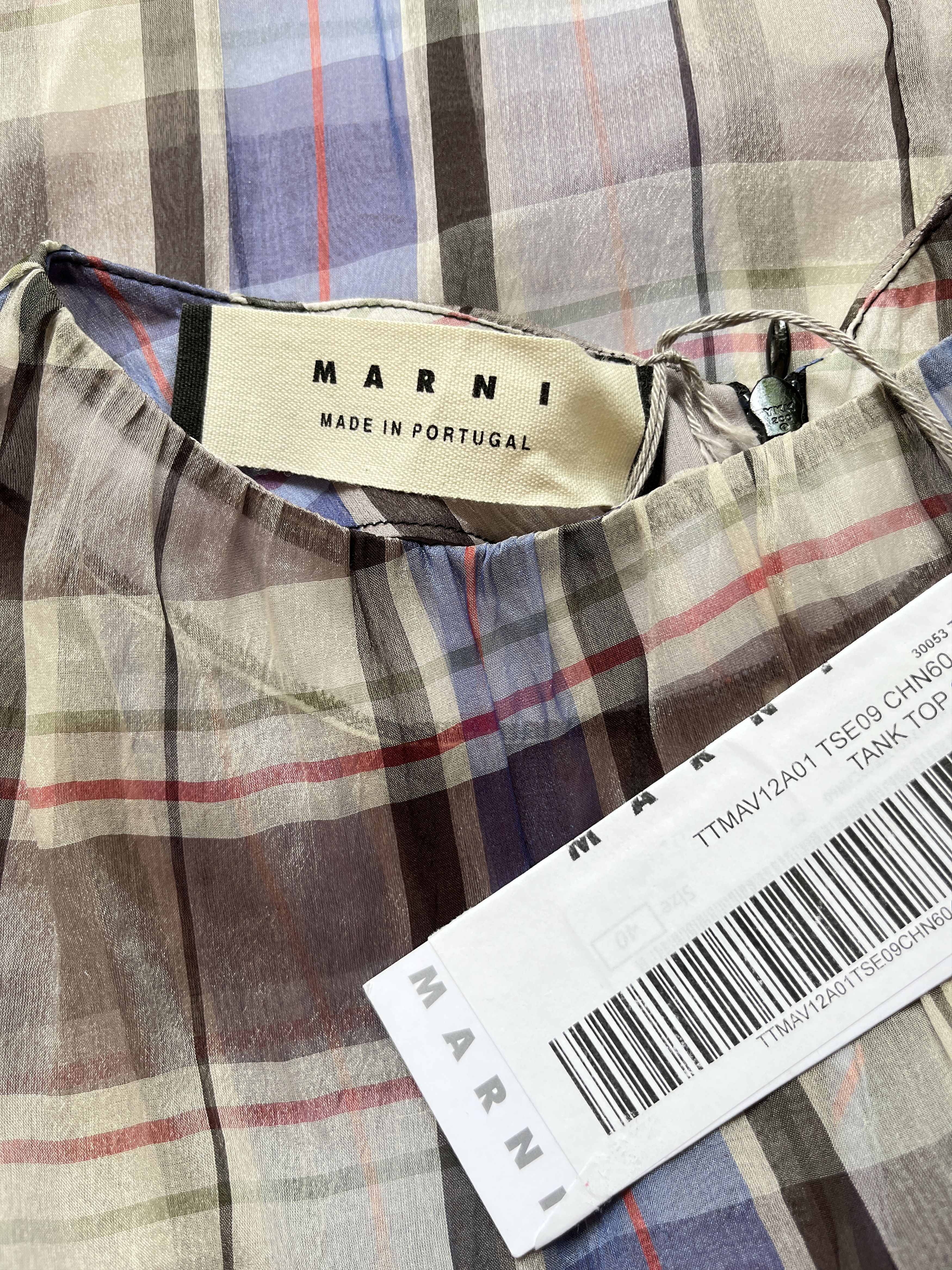 Marni ⚡️QUICK SALE⚡️Marni Grey Blue Sheer Silk Sleeveless Top Size M / US 6-8 / IT 42-44 - 3 Thumbnail