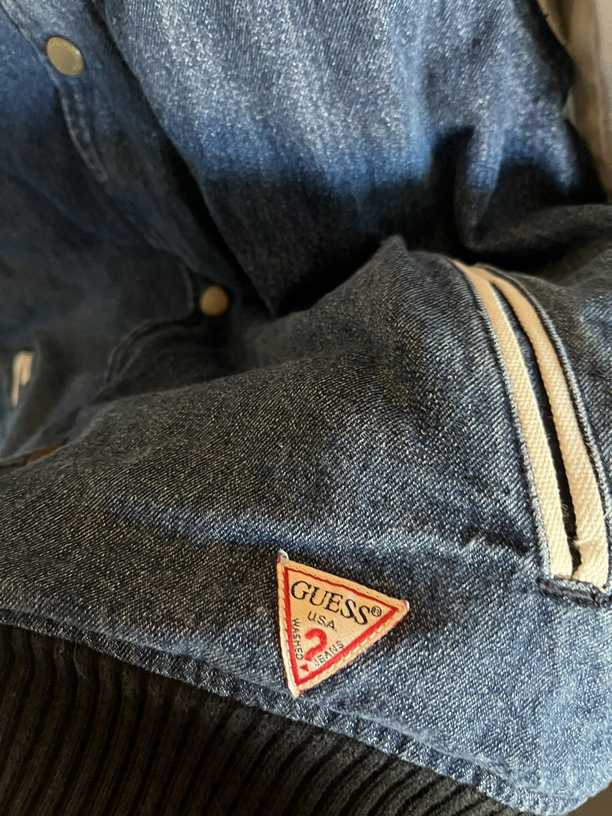 A$AP Rocky × Guess Guess x asap rocky denim varsity bomber Size US L / EU 52-54 / 3 - 4 Thumbnail