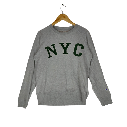 CHAMPION NYC Spell Out Crewneck Block Letter Sweatshirt