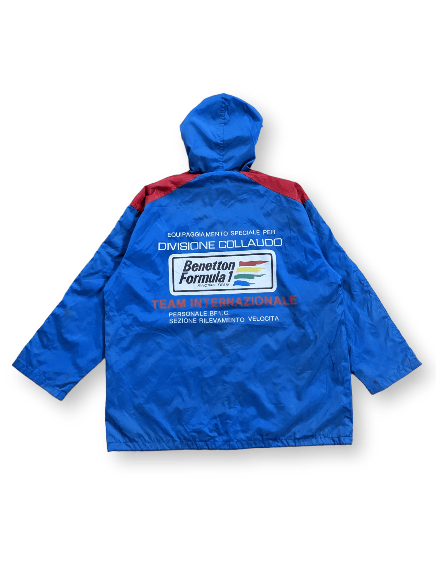 image of Gear For Sports x Racing Benneton Formula Racing Team Oversized Windbreaker Jacket in Blue (Size XL