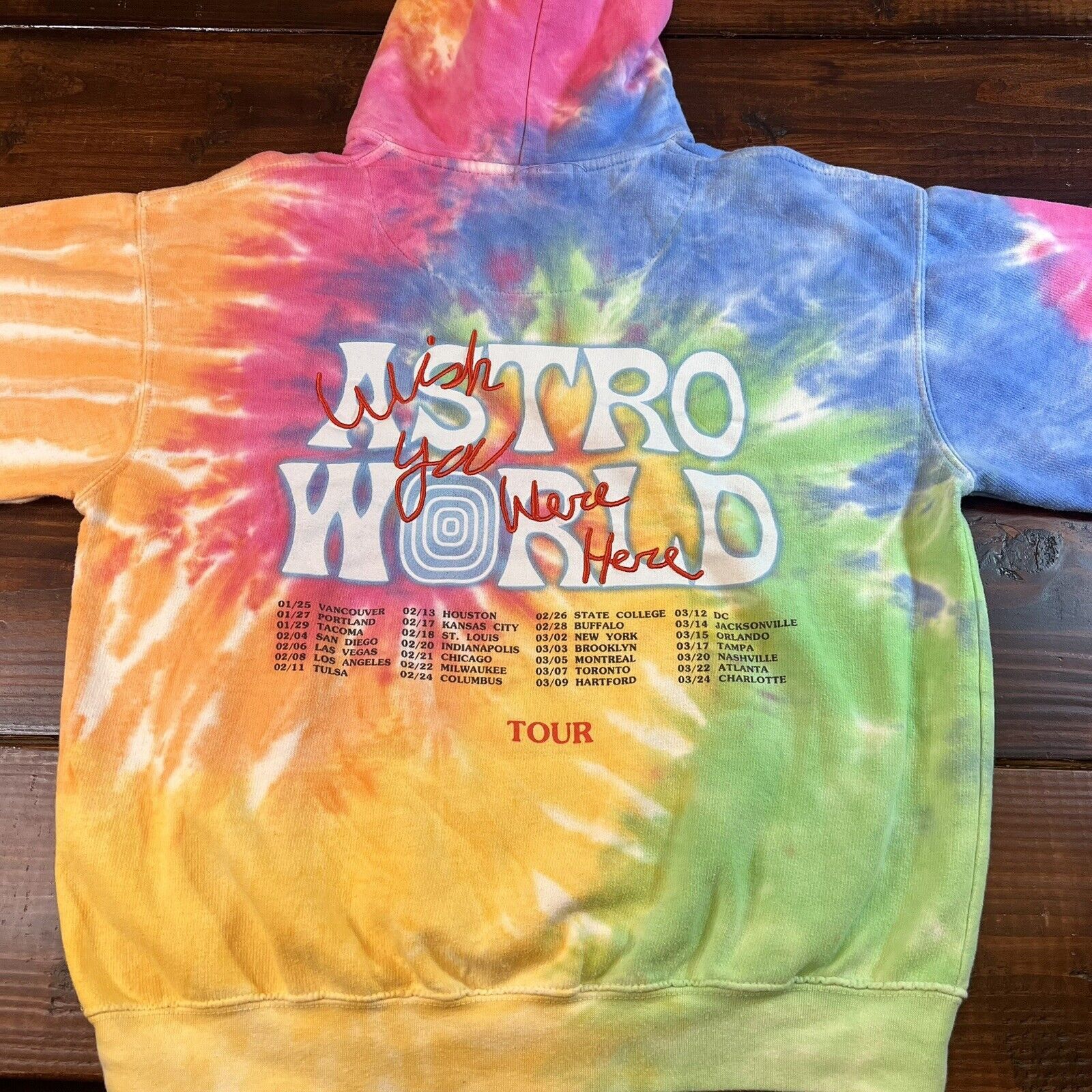 Travis Scott Astroworld Tour Skipping Bear Tie Dye Hoodie
