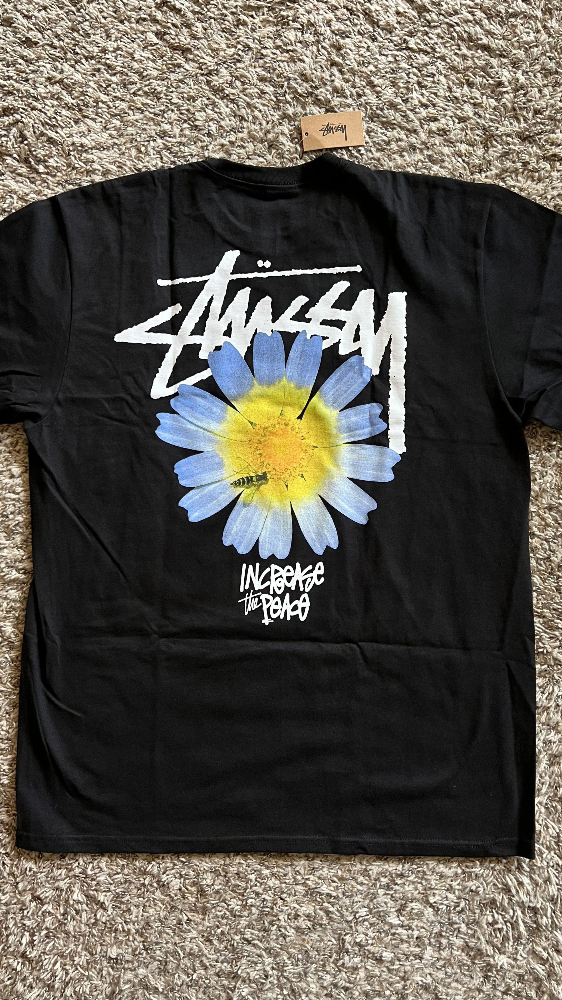 Streetwear × Stussy **RARE** STUSSY ITP FLOWER PEACE BLACK